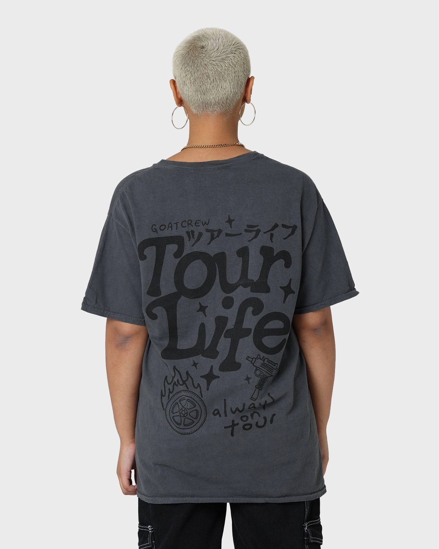 Luxury exclusivity Complementary Colors Goat Crew Tourlife T-Shirt Off Black