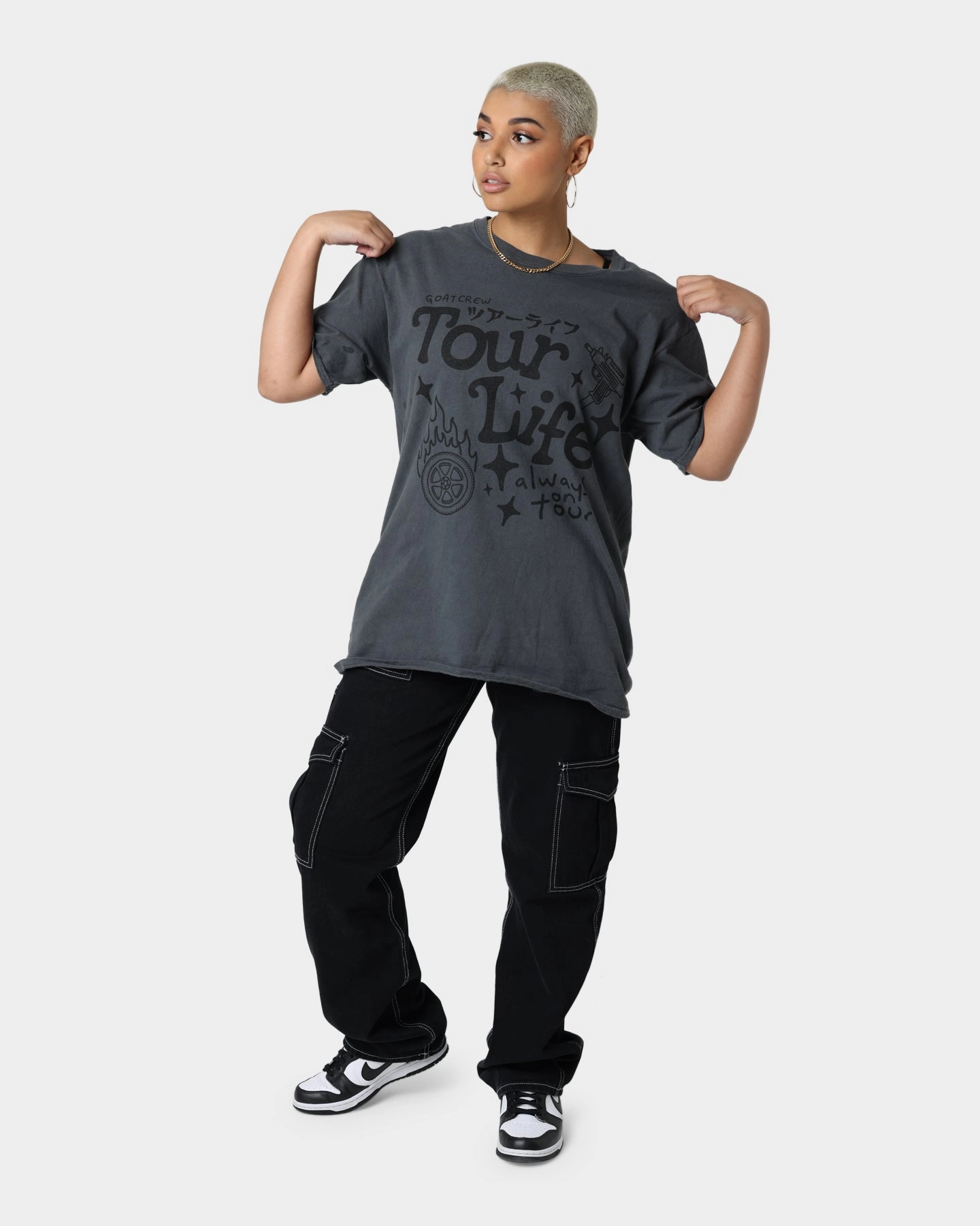 Durable Knitwear Versatile and Comfortable Goat Crew Tourlife T-Shirt Off Black