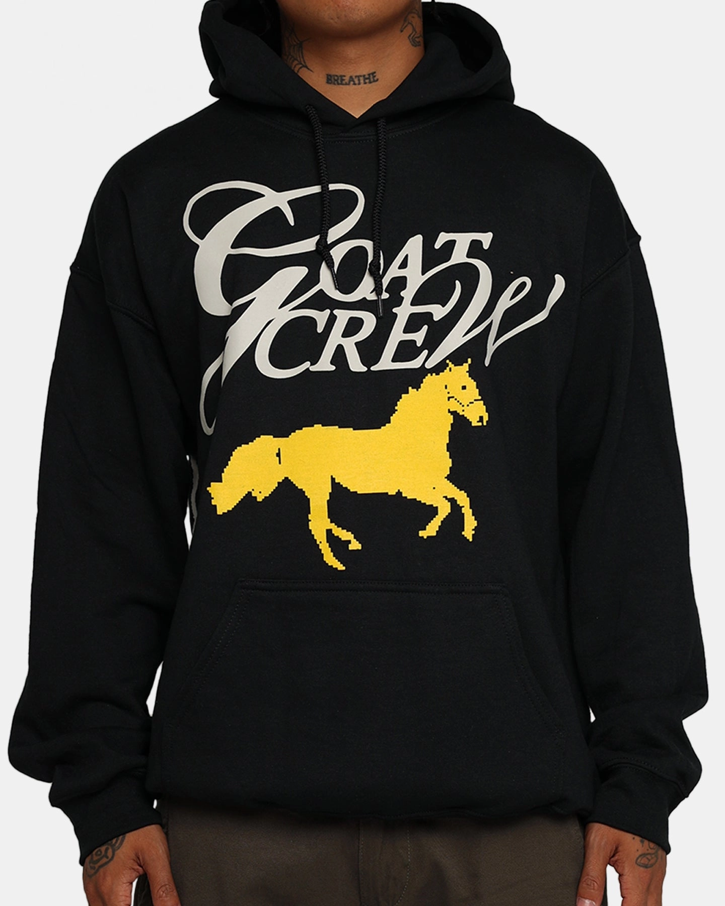 Airflow channels Animal Print Goat Crew Trails Hoodie Black