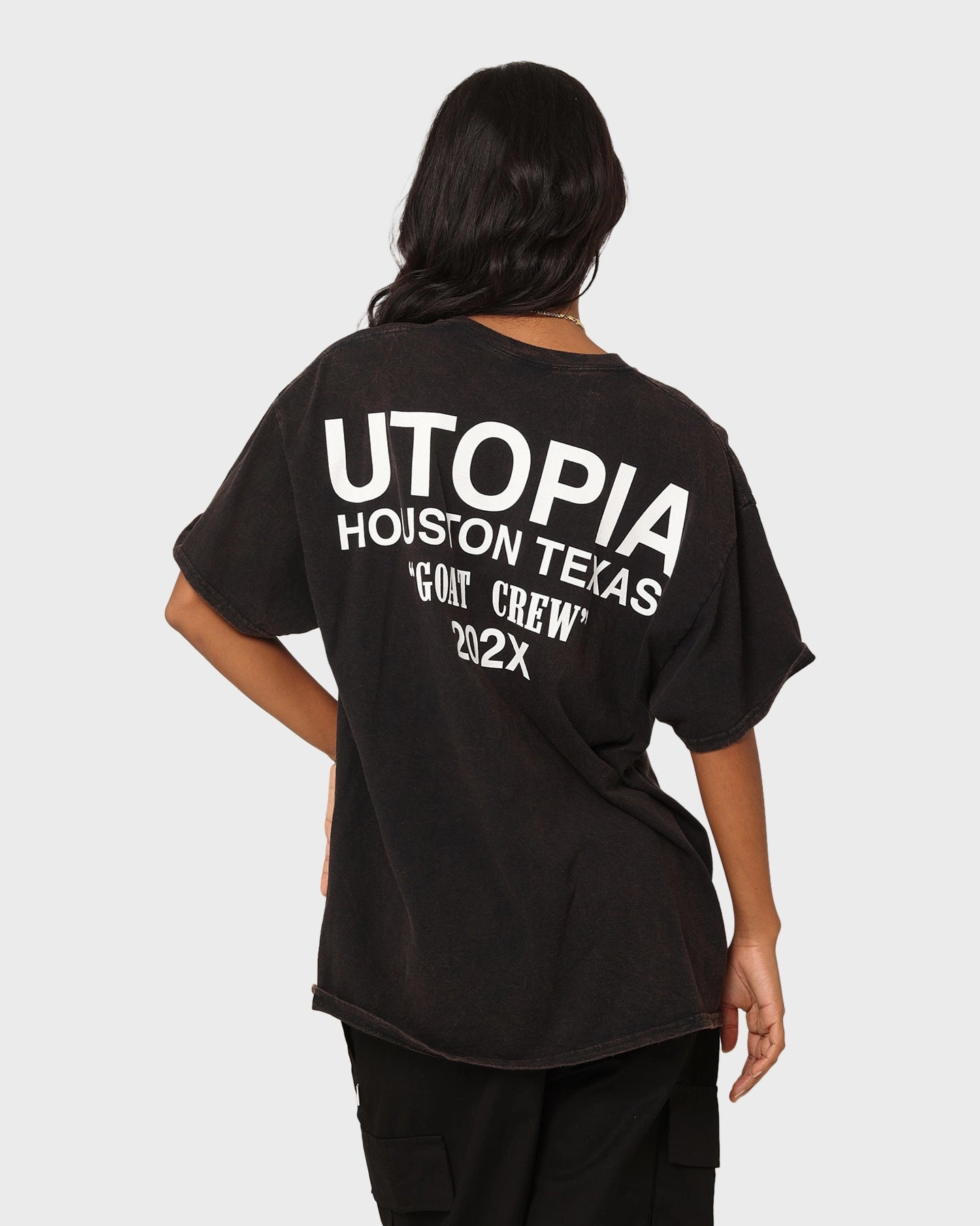 Goat Crew Utopia Vintage T-Shirt Washed Black Layered Comfort Machine washable
