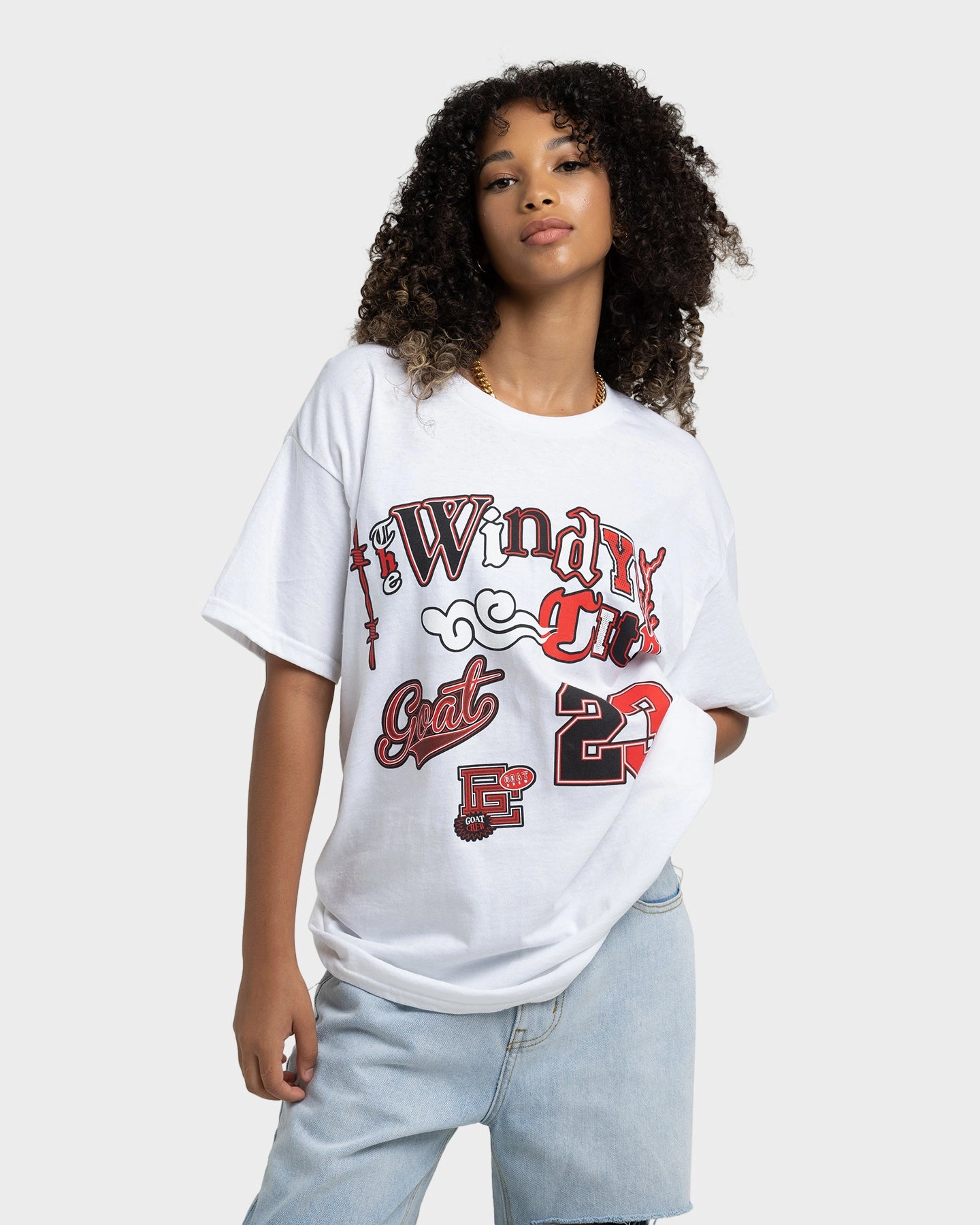 Airflow Mesh Panels Goat Crew Windy City T-Shirt White