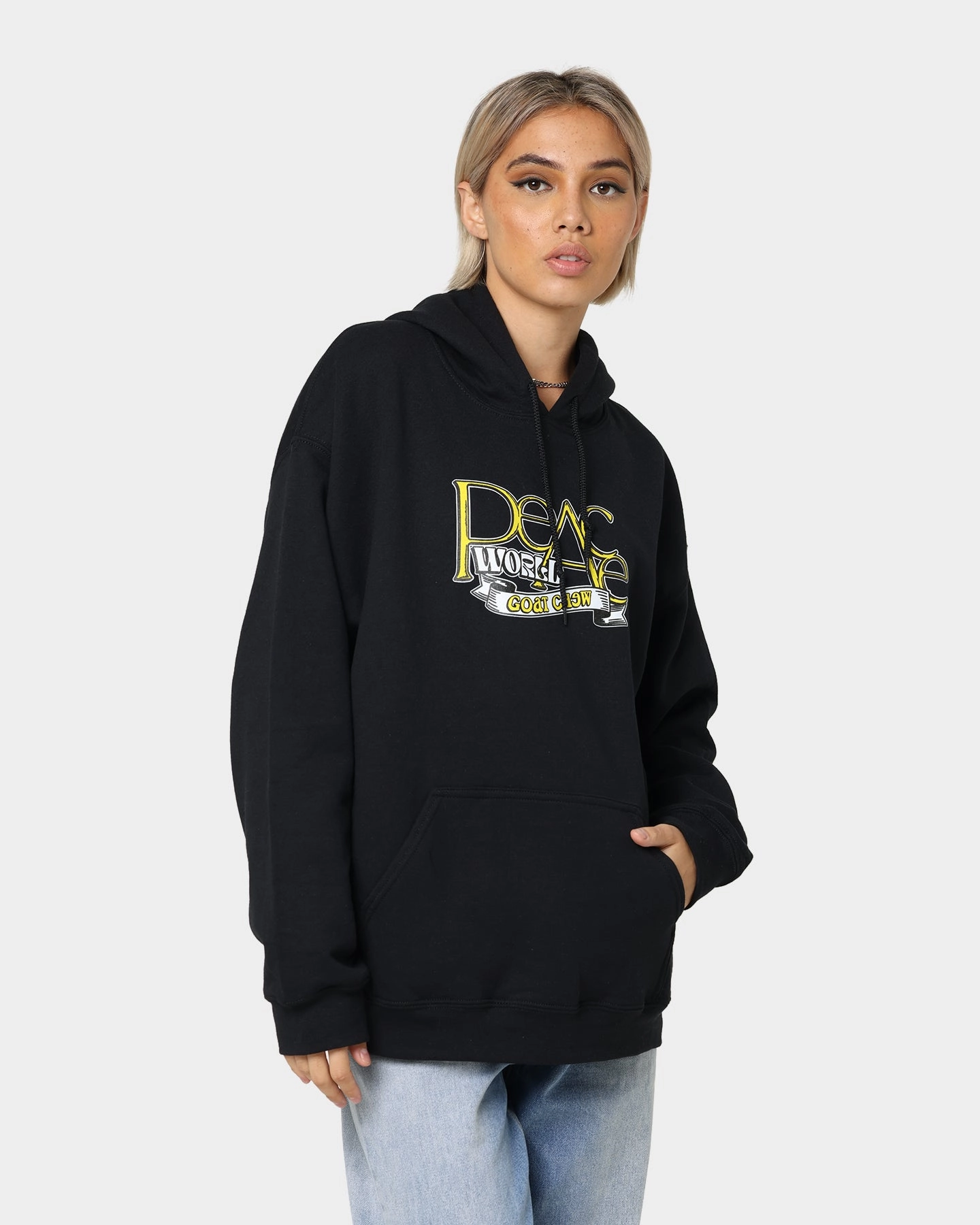 suitable for extreme sports visibility Goat Crew World Peace Hoodie Black