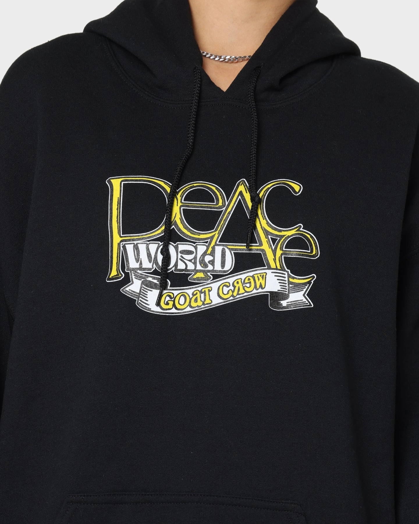 Contemporary Fit Goat Crew World Peace Hoodie Black
