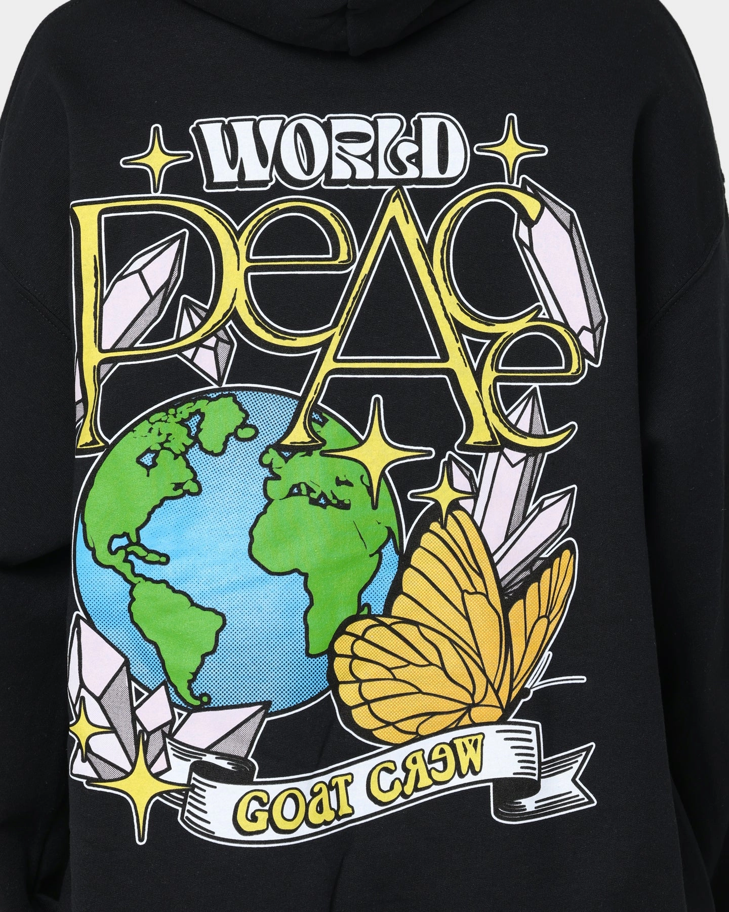 Aftershave Thermoregulating Technology Goat Crew World Peace Hoodie Black