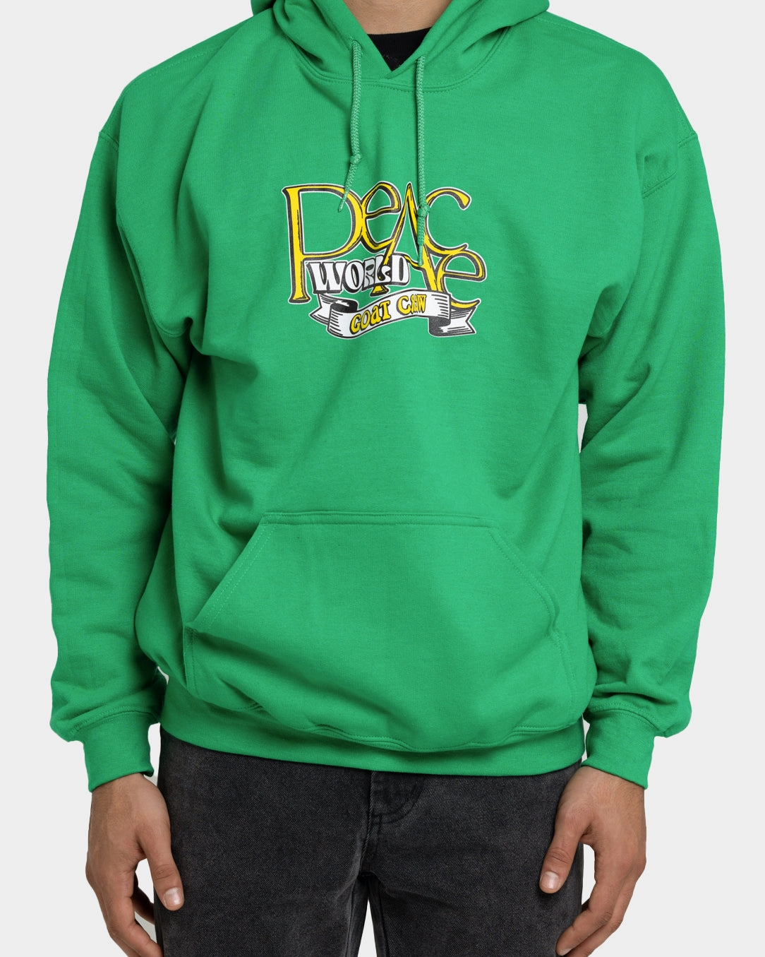 Recycled Material Travel Friendly Goat Crew World Peace Hoodie Green