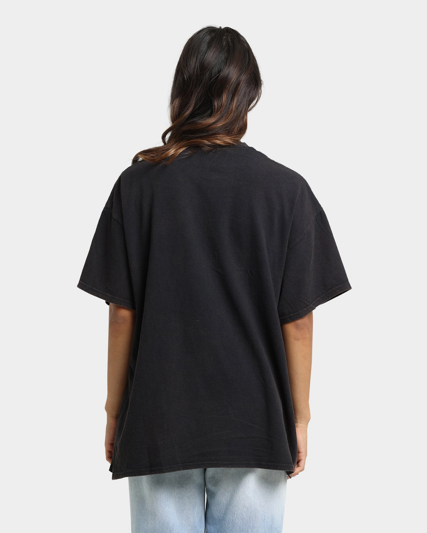 Simple Layer Seasonal Casual Goat Crew World Peace Vintage T-Shirt Black Wash