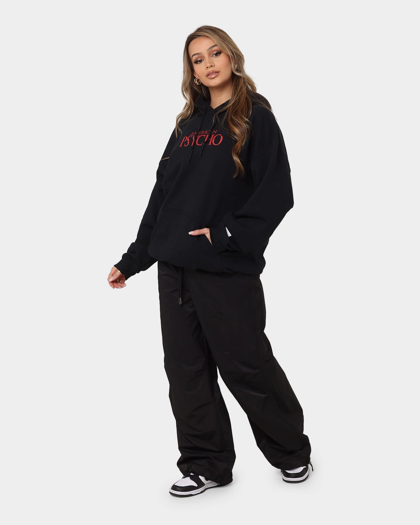 Goat Crew X American Psycho American Psycho Vintage Hoodie Black Trendy Wearable Casual Essentials