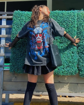 Goat Crew X Attack On Titan Colossal Titan Vintage T-Shirt Vintage Black Comfort First Soft and Cozy