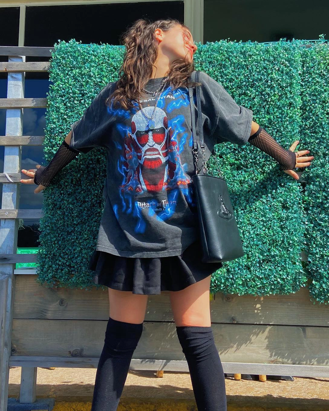 Goat Crew X Attack On Titan Colossal Titan Vintage T-Shirt Vintage Black Comfort First Soft and Cozy