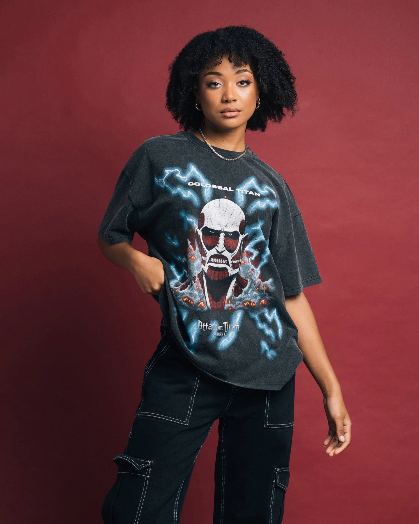 Classic timelessness Goat Crew X Attack On Titan Colossal Titan Vintage T-Shirt Vintage Black