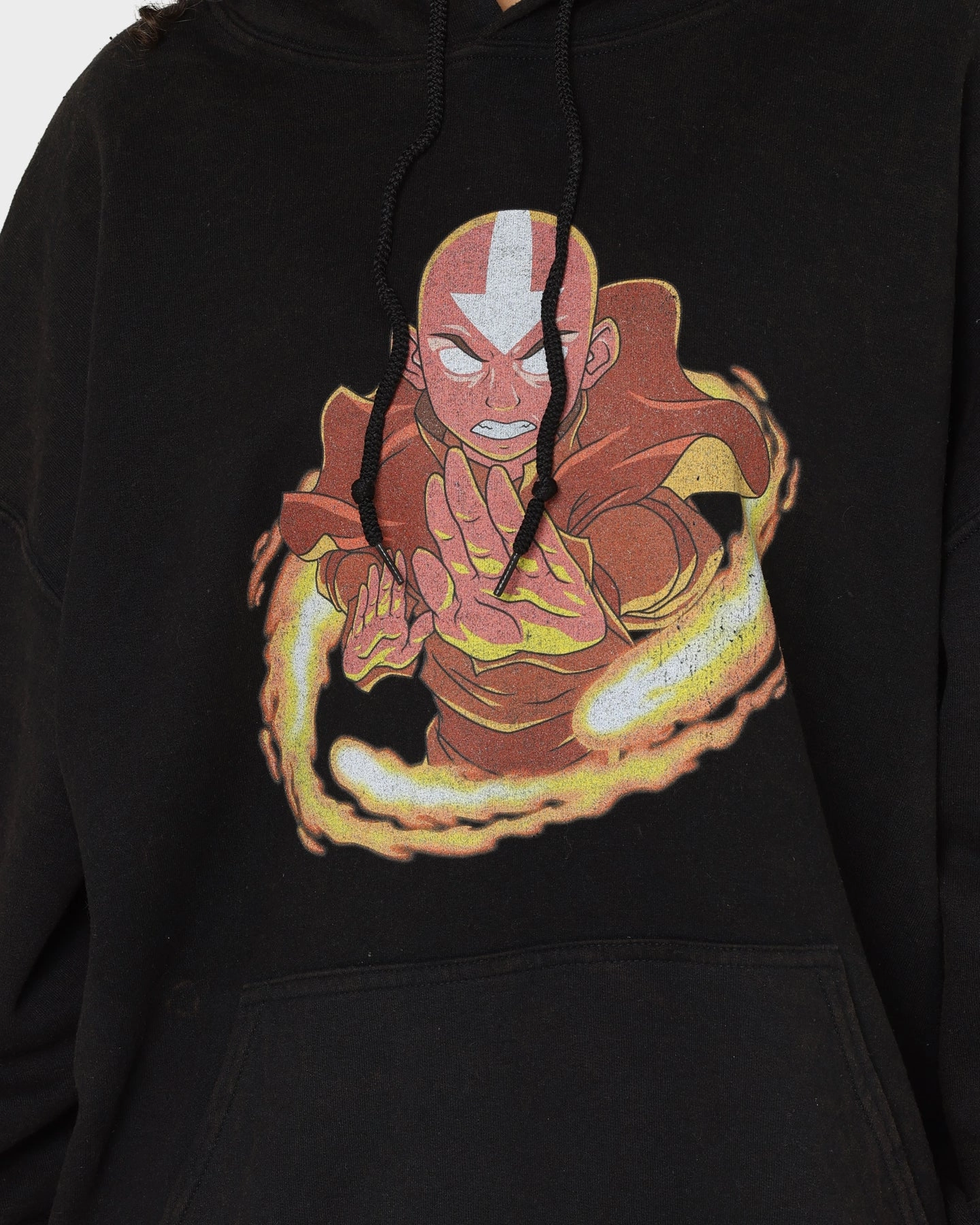 Classic Style Trend Goat Crew X Avatar: Aang Fire Vintage Hoodie Washed Black