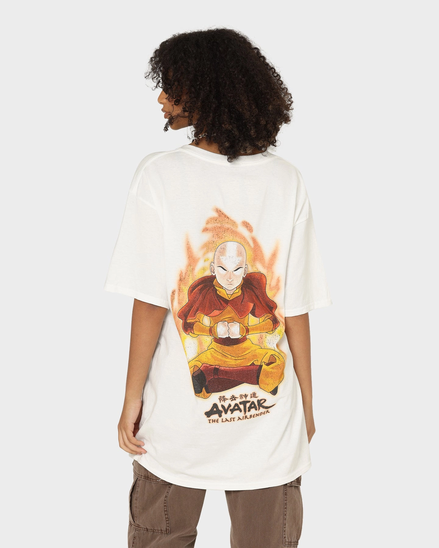 Goat Crew X Avatar: Avatar Logo T-Shirt White Vintage Wash Effect