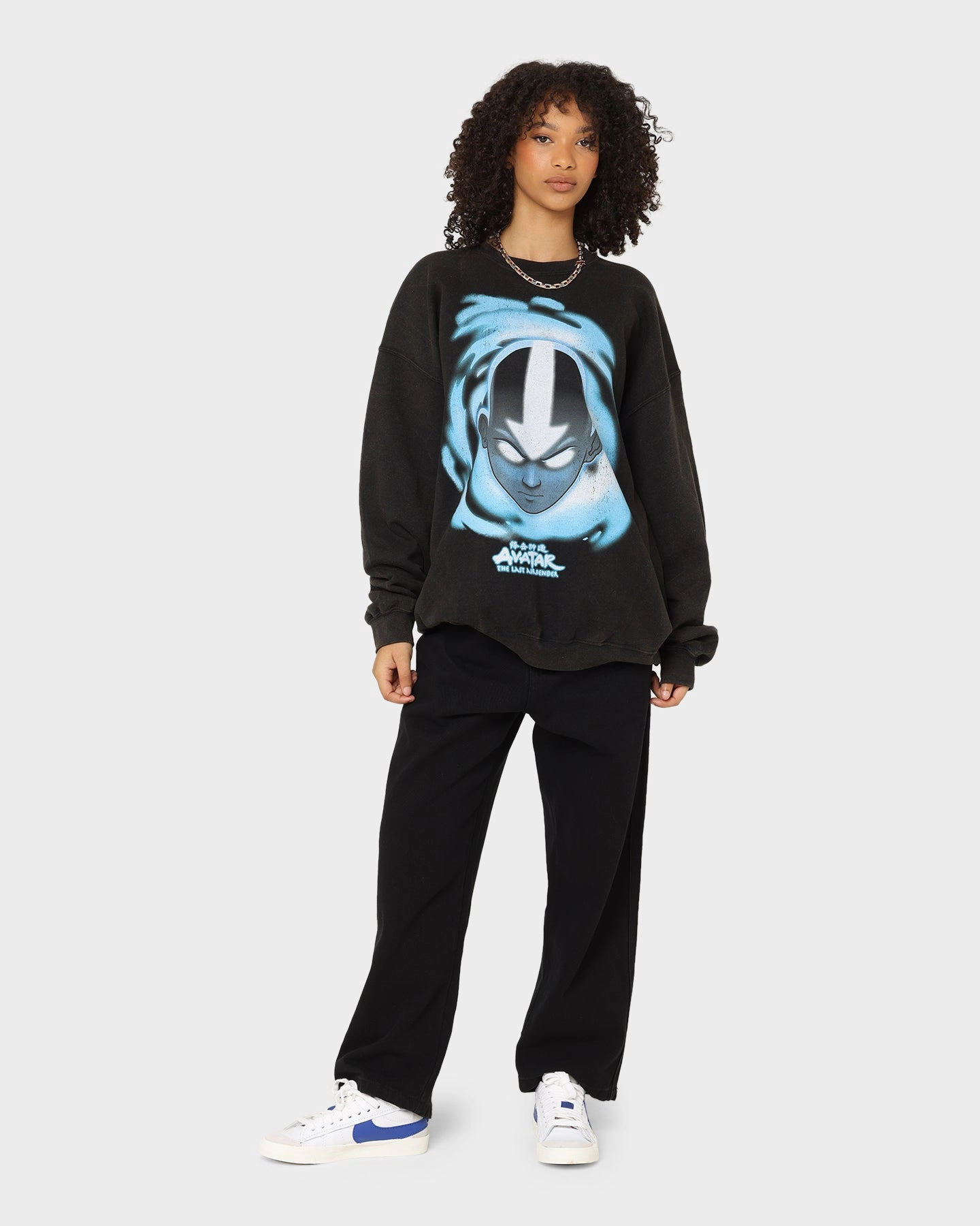 Goat Crew X Avatar: Avatar State Vintage Crewneck Washed Black Chic Comfort Wear Casual Essentials