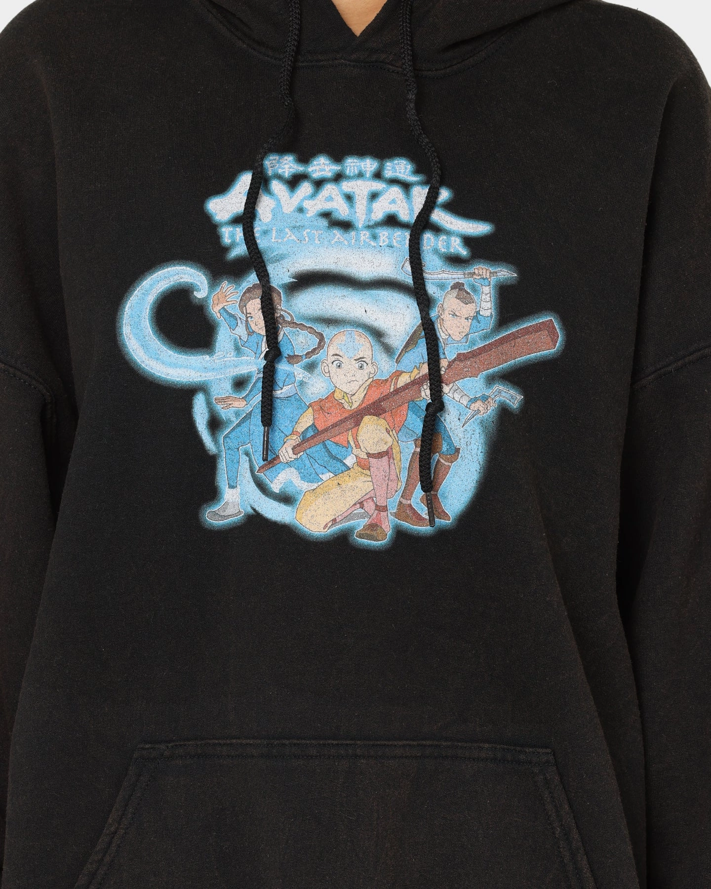 Goat Crew X Avatar: Gaang Vintage Hoodie Washed Black Leisure Wear