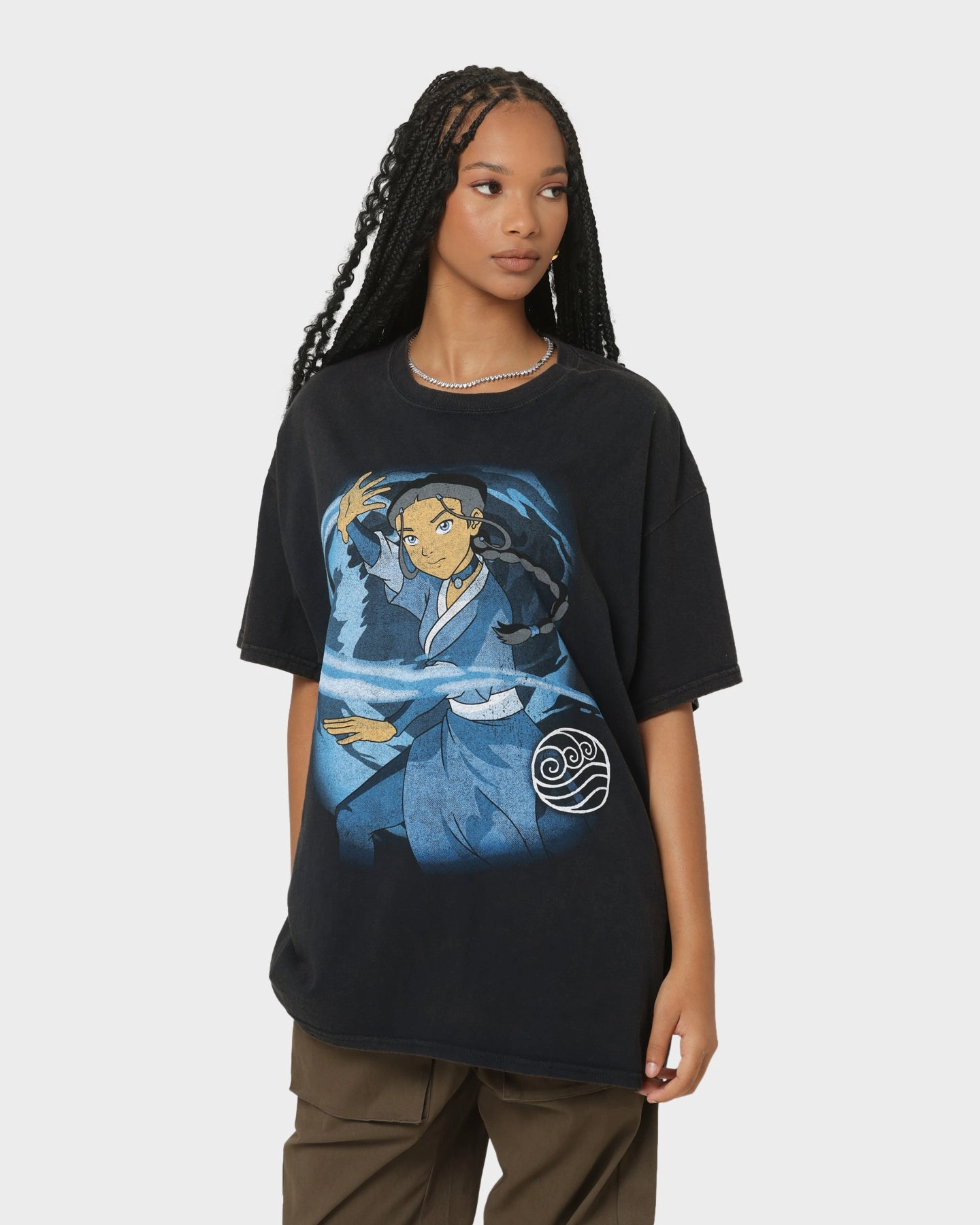 Goat Crew x Avatar: The Last Airbender Water Elements Vintage T-Shirt Black Wash Sporty Design warm weather