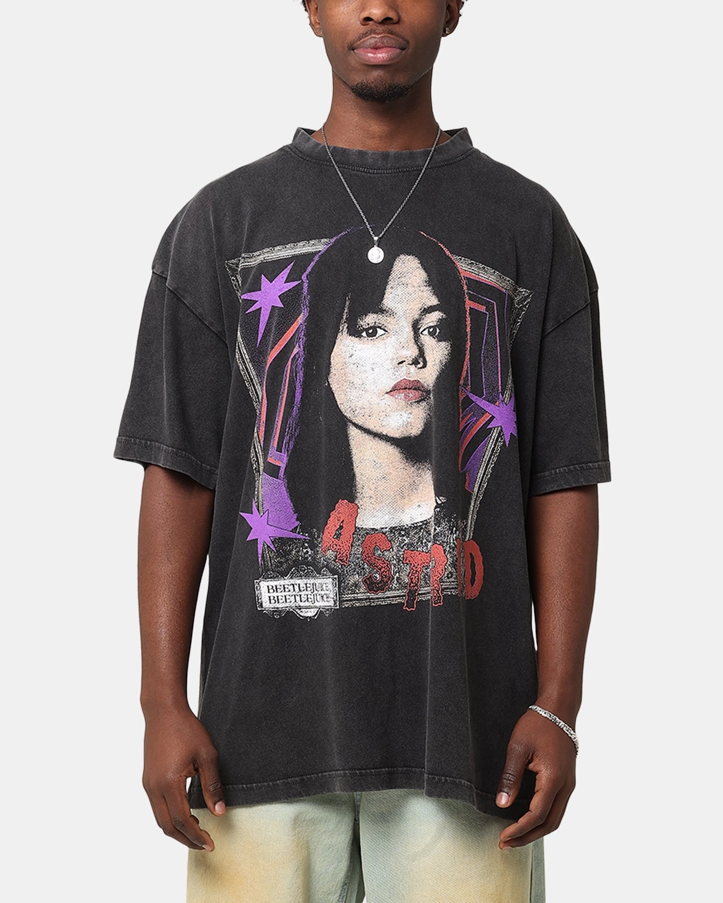 Goat Crew X Beetlejuice Astrid Vintage T-Shirt Black Acidwash Outdoor Ready Customer Favorite
