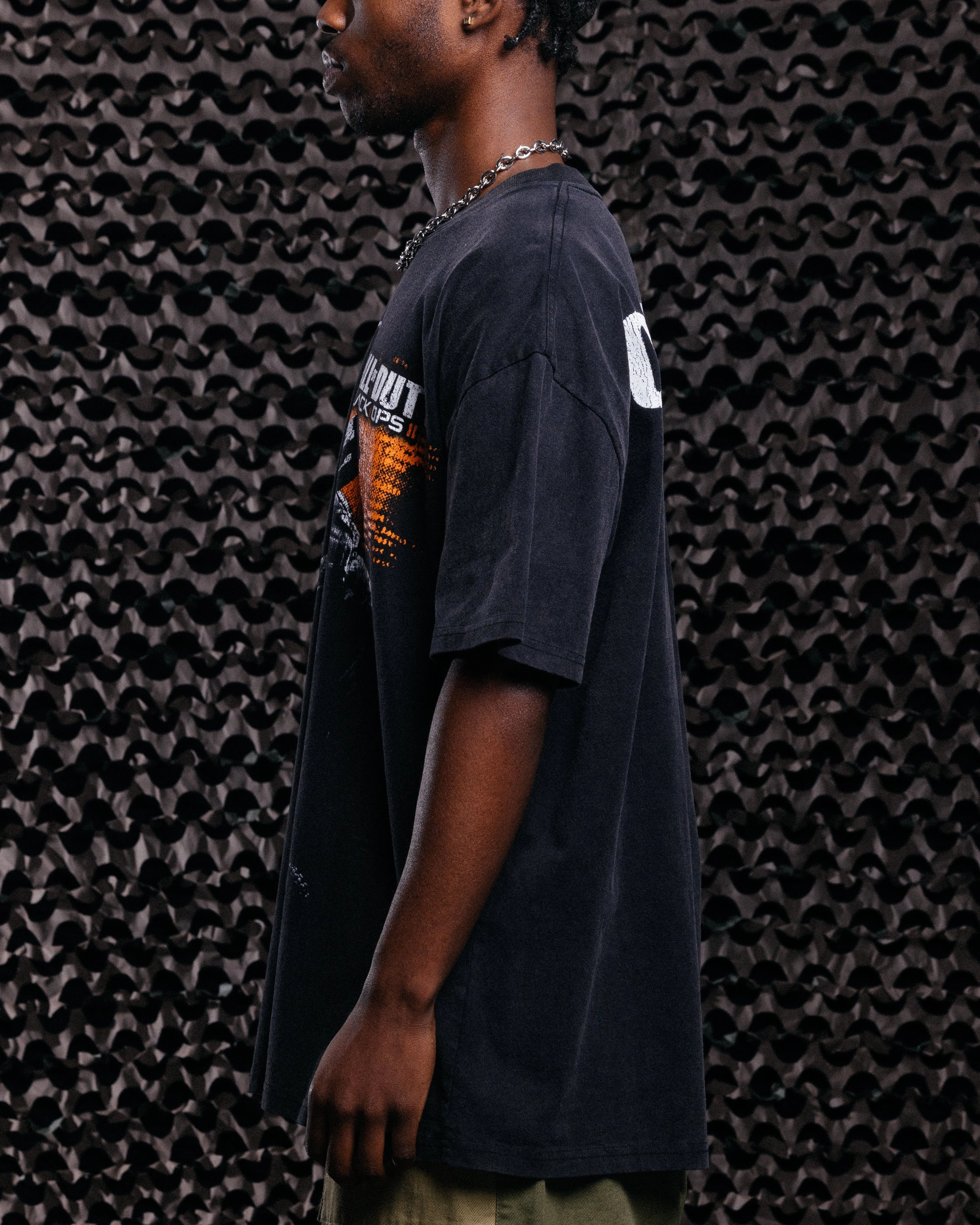 Yarn Dyed Fabric Breathable mesh lining Goat Crew X Call Of Duty Black Ops 2 Heavy T-Shirt Vintage Black