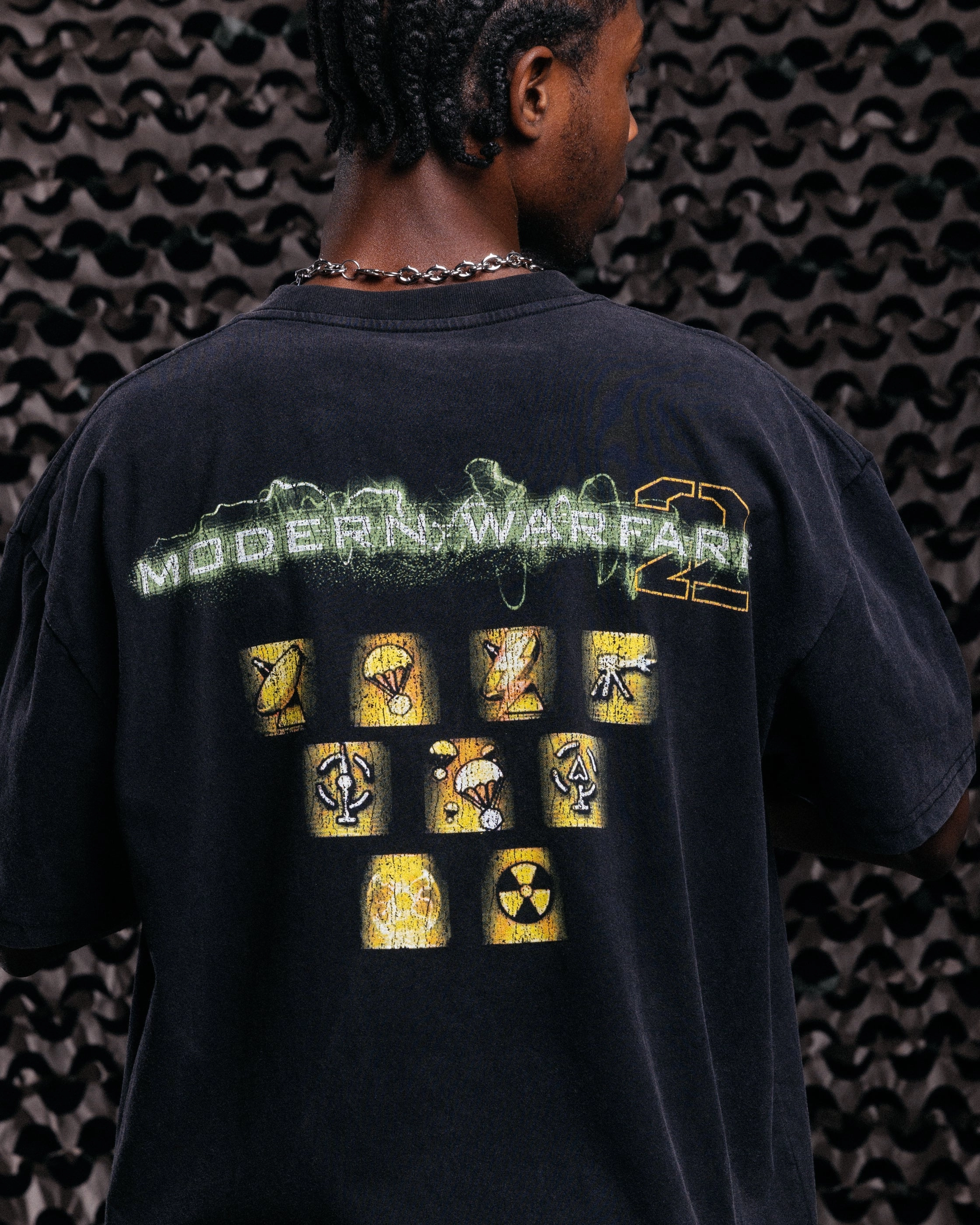 Goat Crew X Call Of Duty Modern Warfare 25 Streak Heavy T-Shirt Vintage Black NoSideSeams