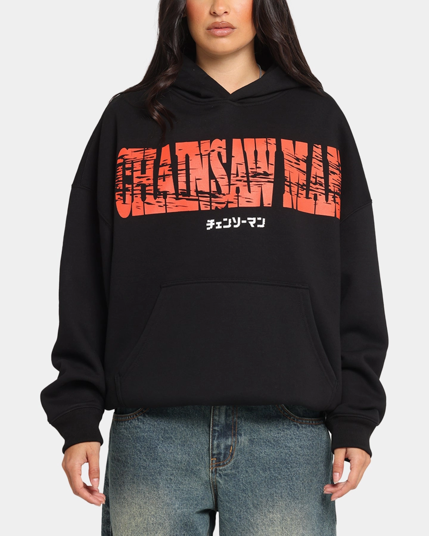 Triple Stitch Seams Goat Crew X Chainsaw Man Premium Hoodie Black