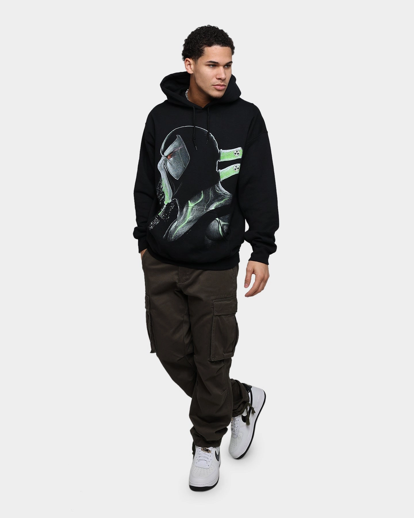 Goat Crew X DC Batman Bane Hoodie Black Rollaway Collar Feature Surfer