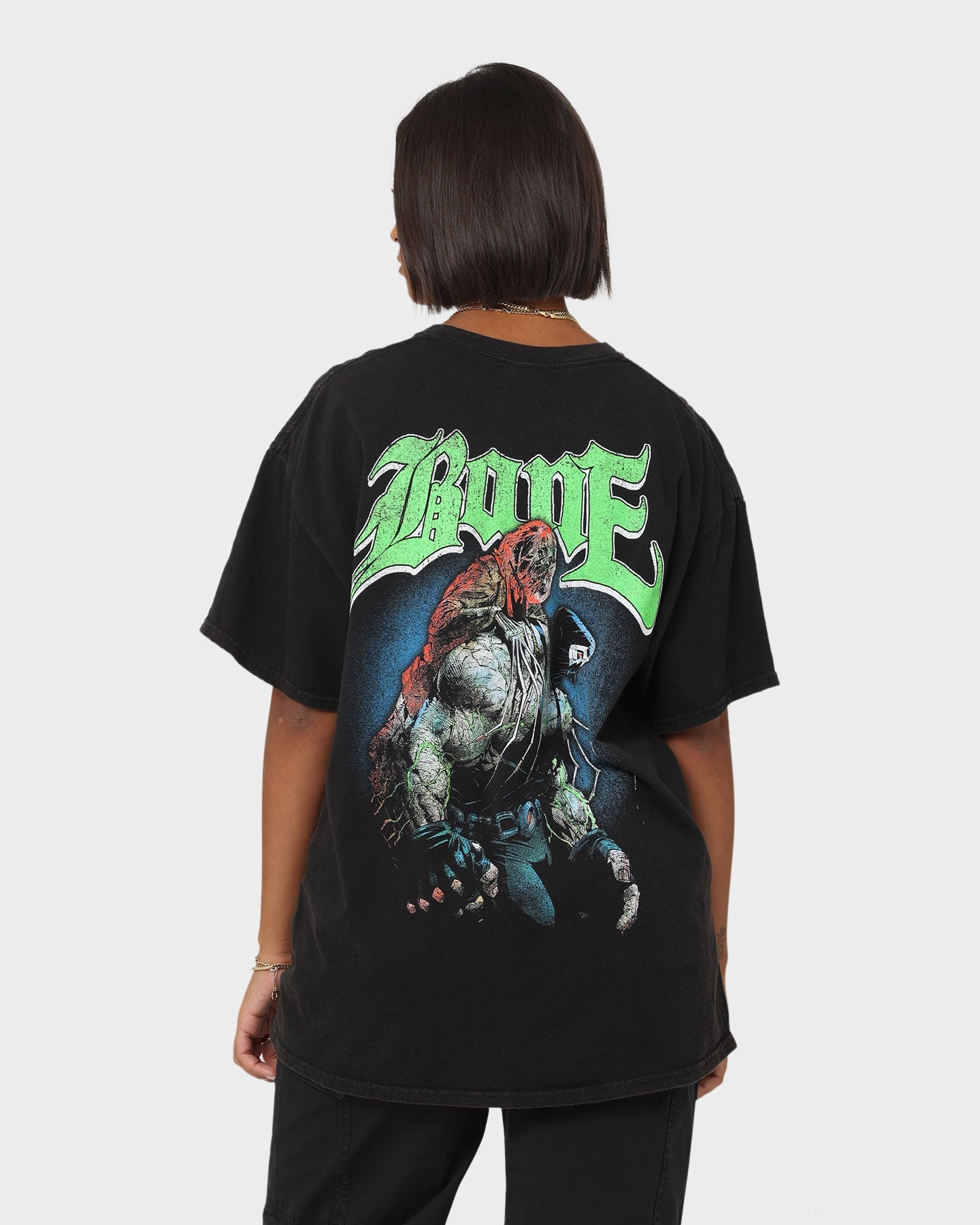 Goat Crew X DC Batman Bane Metal Vintage T-Shirt Black Wash Stretchable Collar Band Cycling endurance