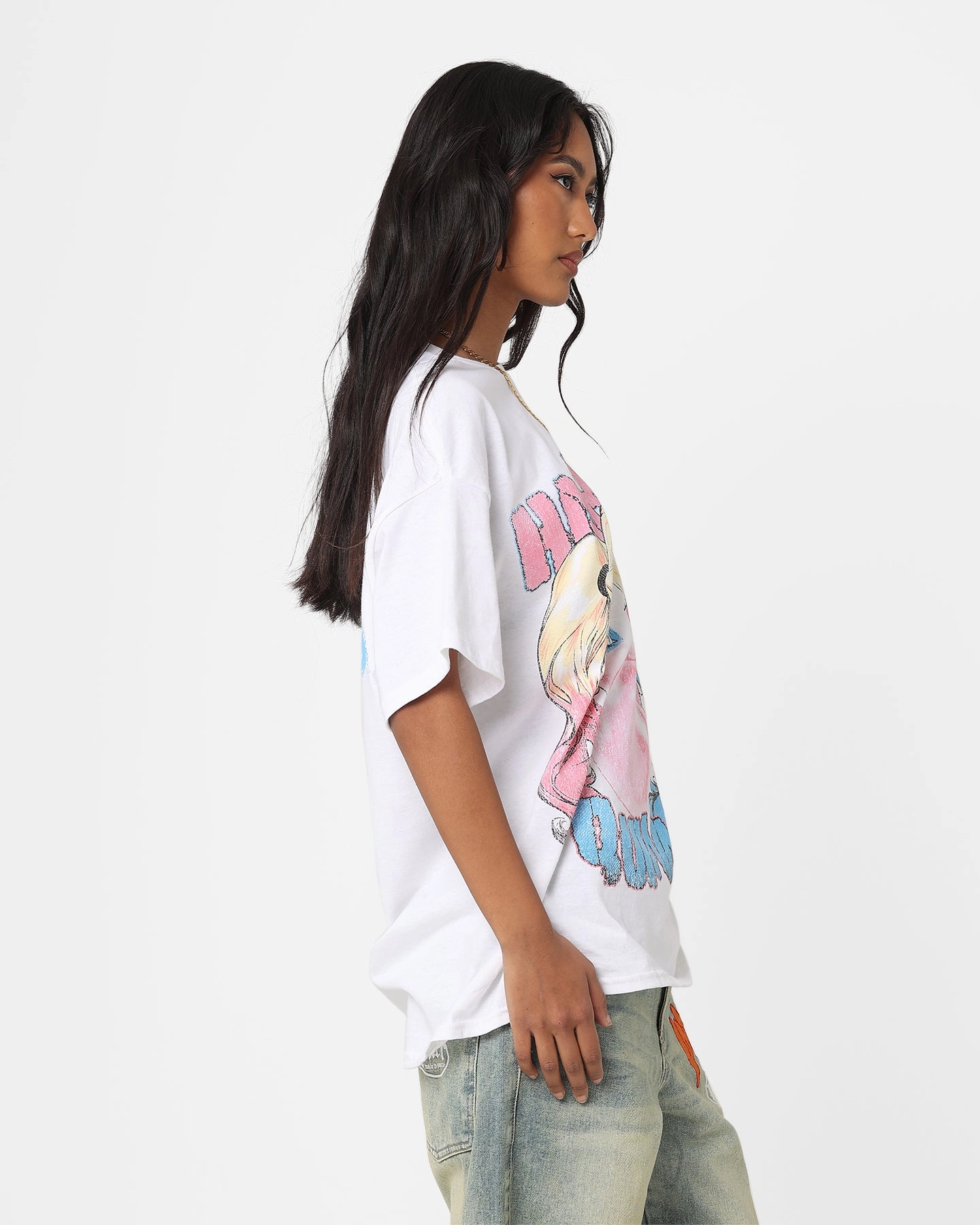 Goat Crew X DC Batman Harley Quinn T-Shirt White Comfy Wear Cool Layering