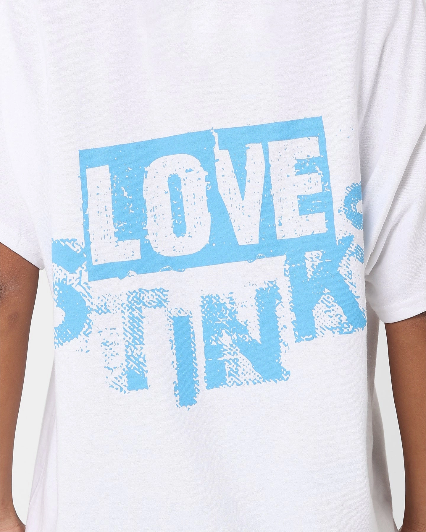 Layered Neckline Goat Crew X DC Batman Harley Quinn T-Shirt White