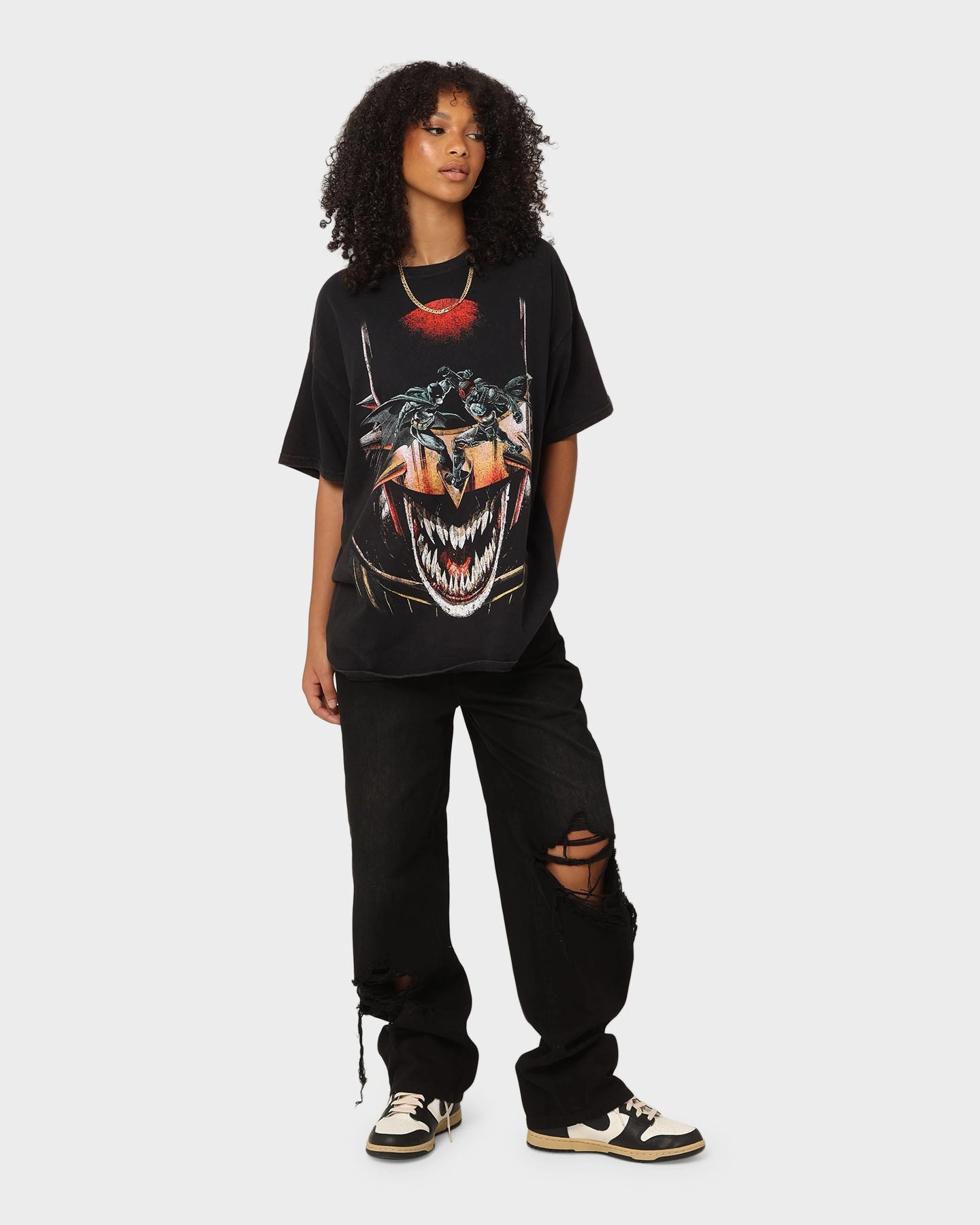 Goat Crew X DC Batman Who Laughs Vintage T-Shirt Black Wash Simple Comfort Look Chic Wearable