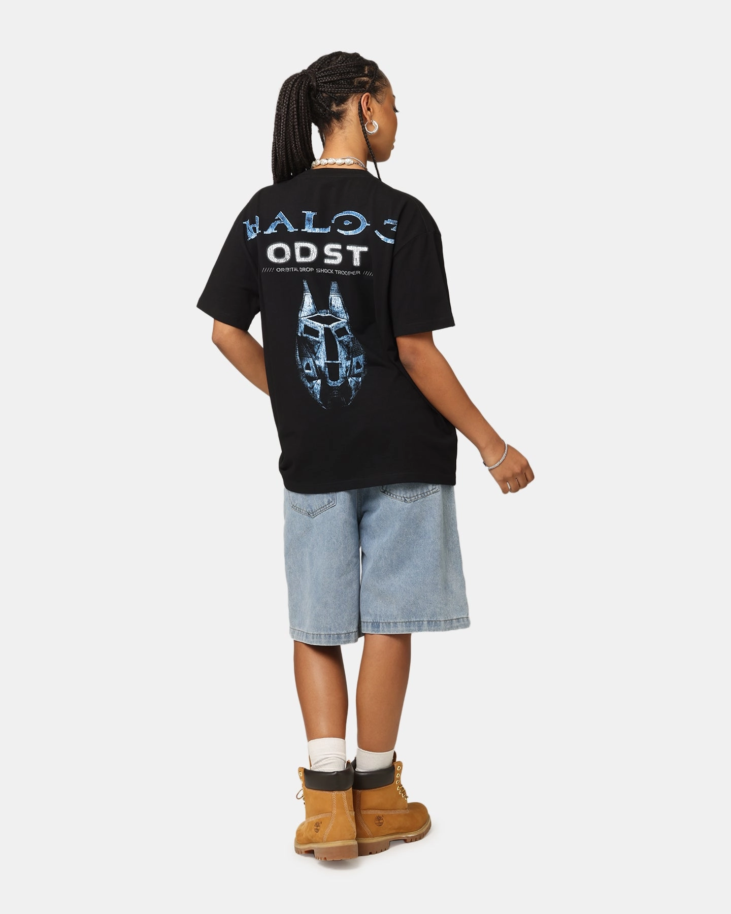 Comfy Top ReinforcedShoulderPanels Goat Crew X Halo Halo ODST Vintage T-Shirt Black