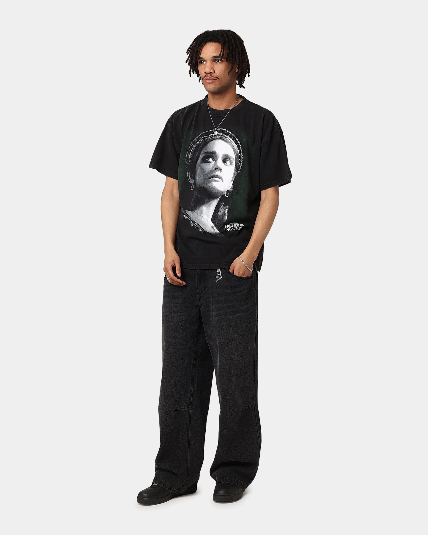 Goat Crew X House Of The Dragon Alicent Vintage T-Shirt Black Acidwash Soft Touch