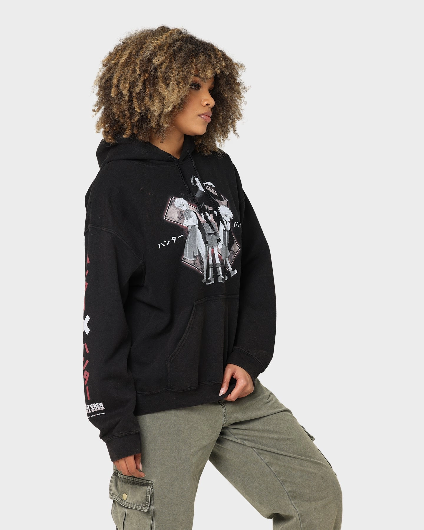 Cycling Apparel Goat Crew X Hunter X Hunter Vintage Hoodie Black Wash