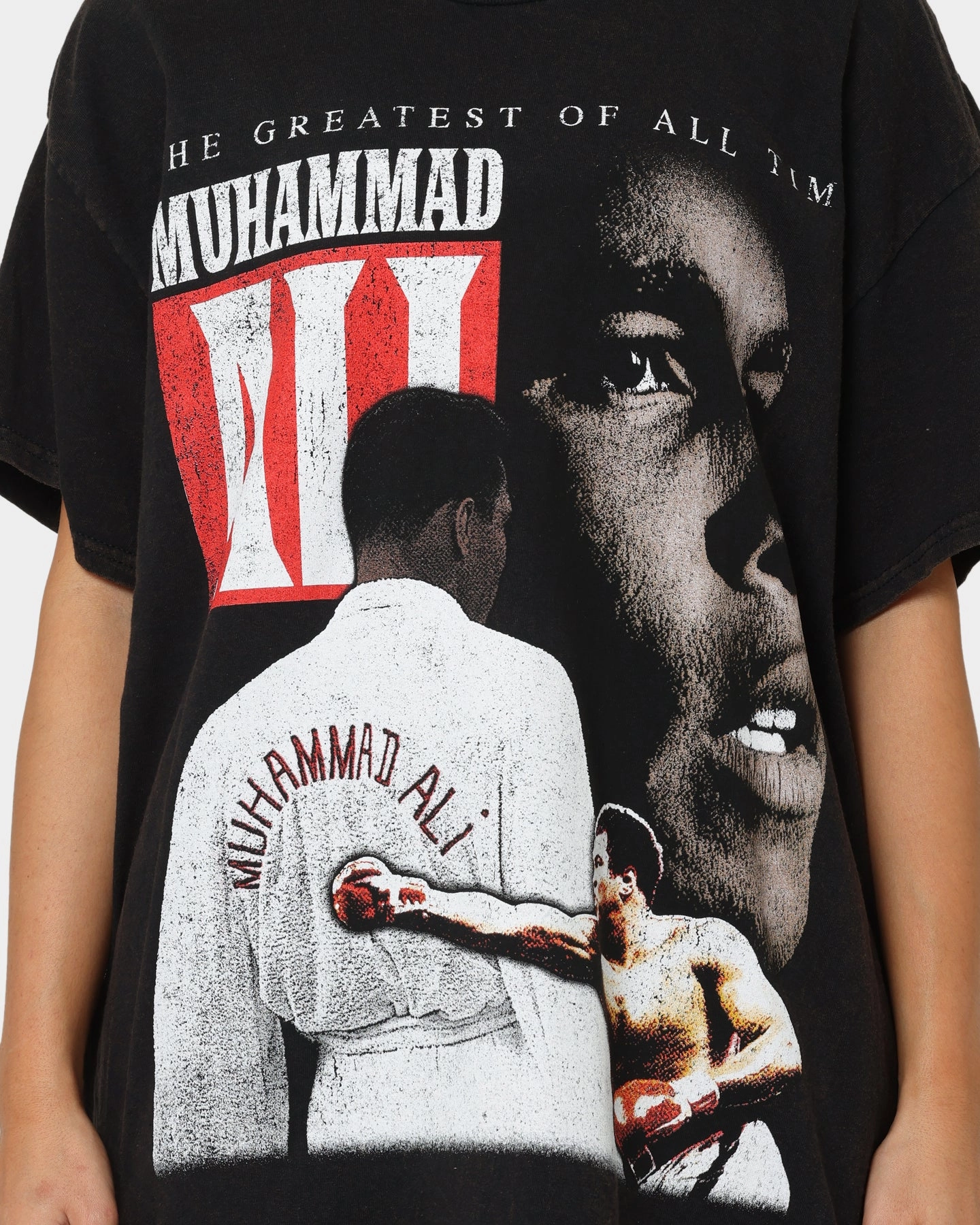 OdorResistantTechnology Chic Comfort Goat Crew X Muhammad Ali Greatest Vintage T-Shirt Black Wash