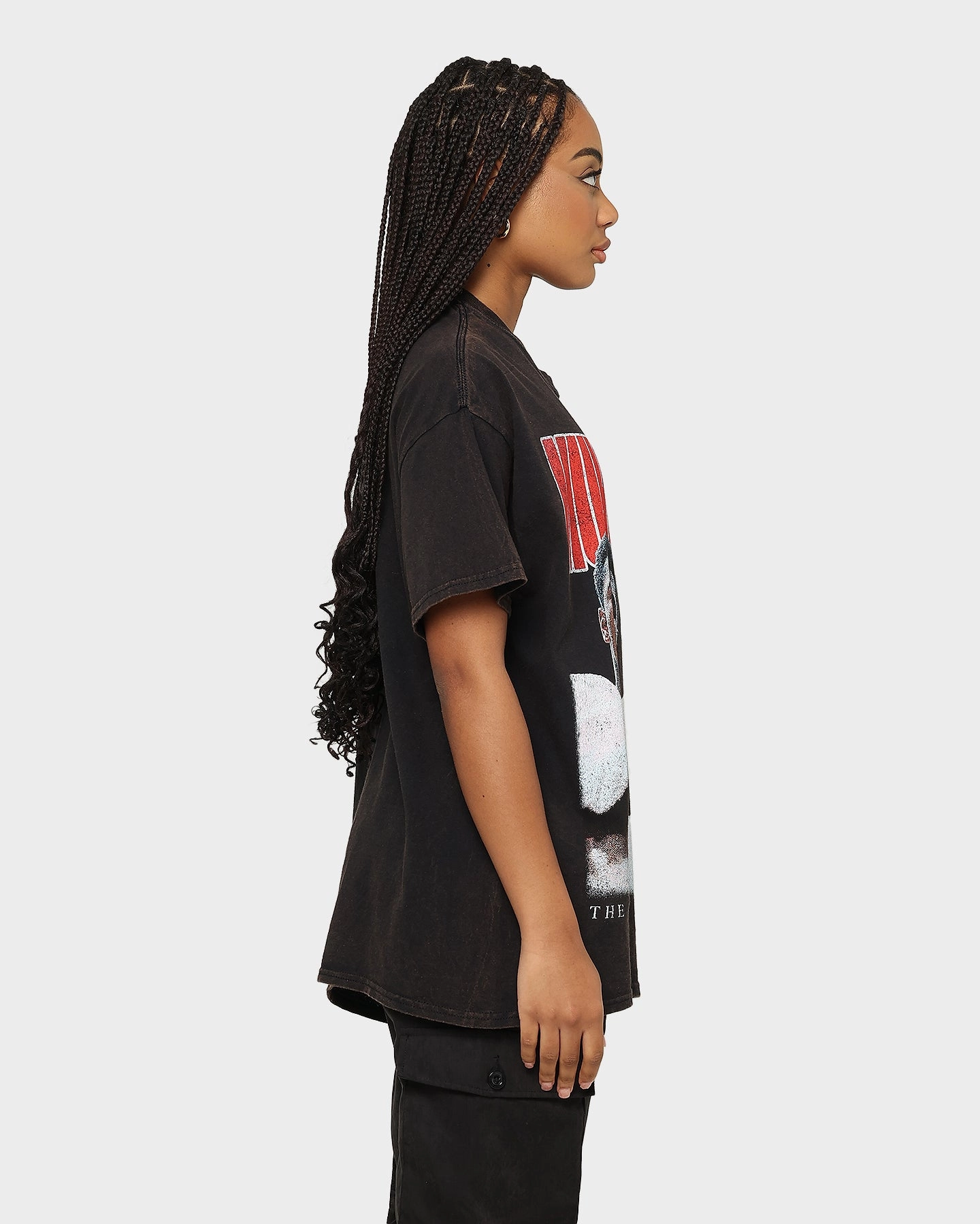 Garment Dyed Casual Vibe Wear Goat Crew X Muhammad Ali Ringer Vintage T-Shirt Black Wash