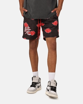 Wrinkle Resistant Treatment Goat Crew X Naruto Akatsuki Shorts Black/Red