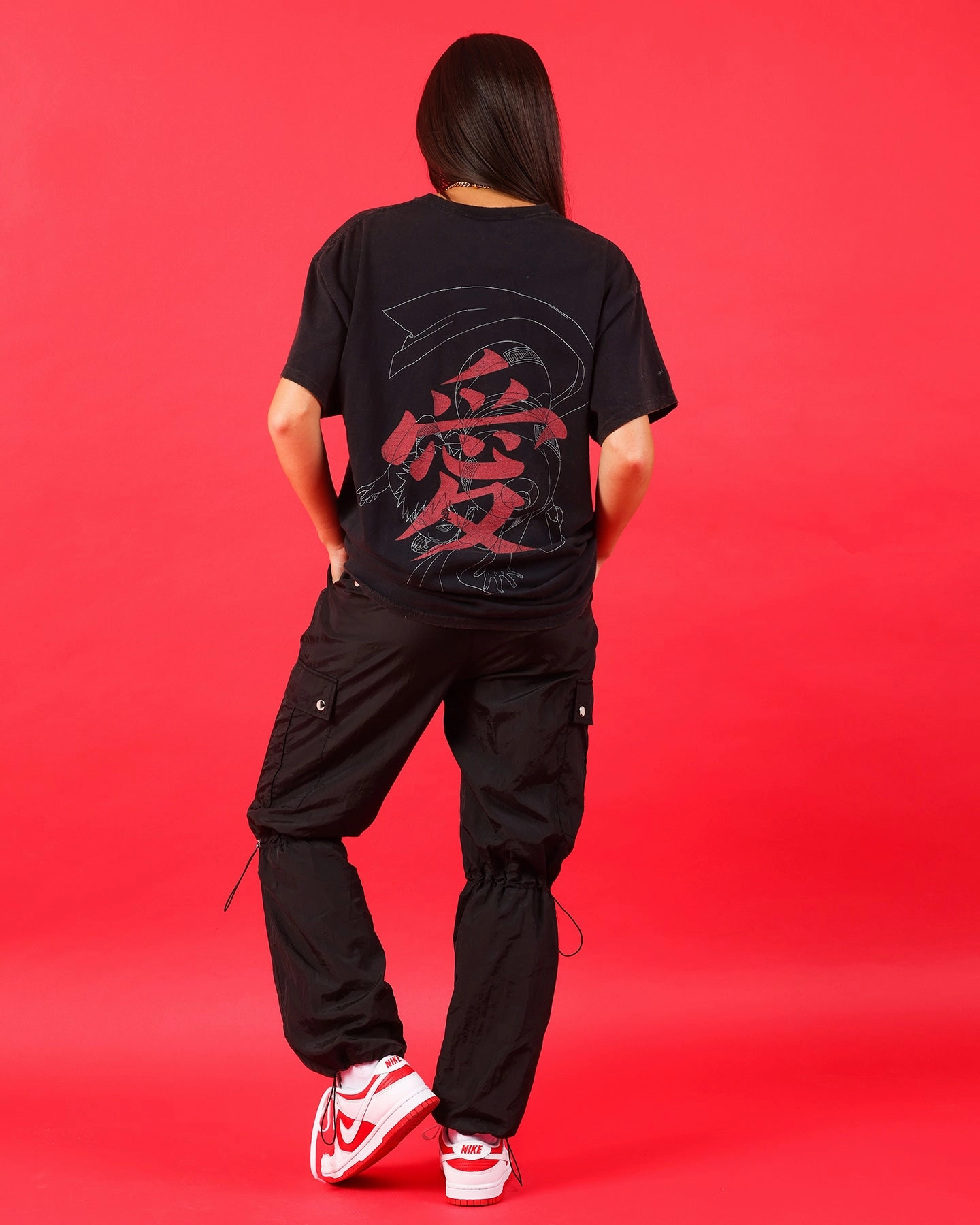 EasyCareFinish Goat Crew X Naruto Gaara Vintage T-Shirt Black Wash