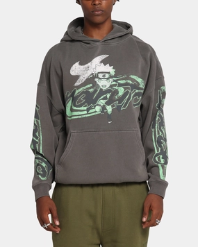 Goat Crew X Naruto Sage Mode Premium Hoodie Washed Charcoal Camping Trip