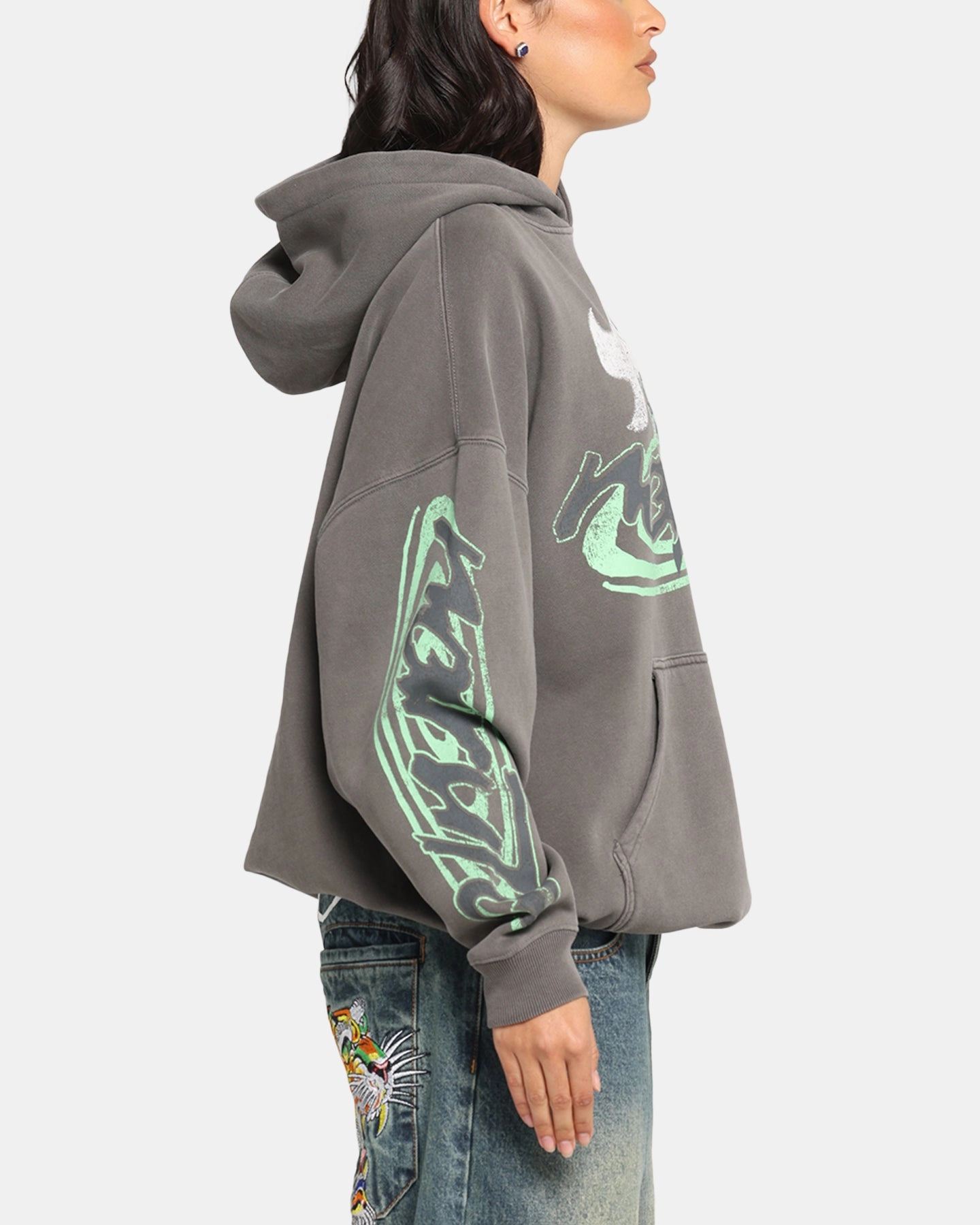 Goat Crew X Naruto Sage Mode Premium Hoodie Washed Charcoal Holiday Wear Rare Find