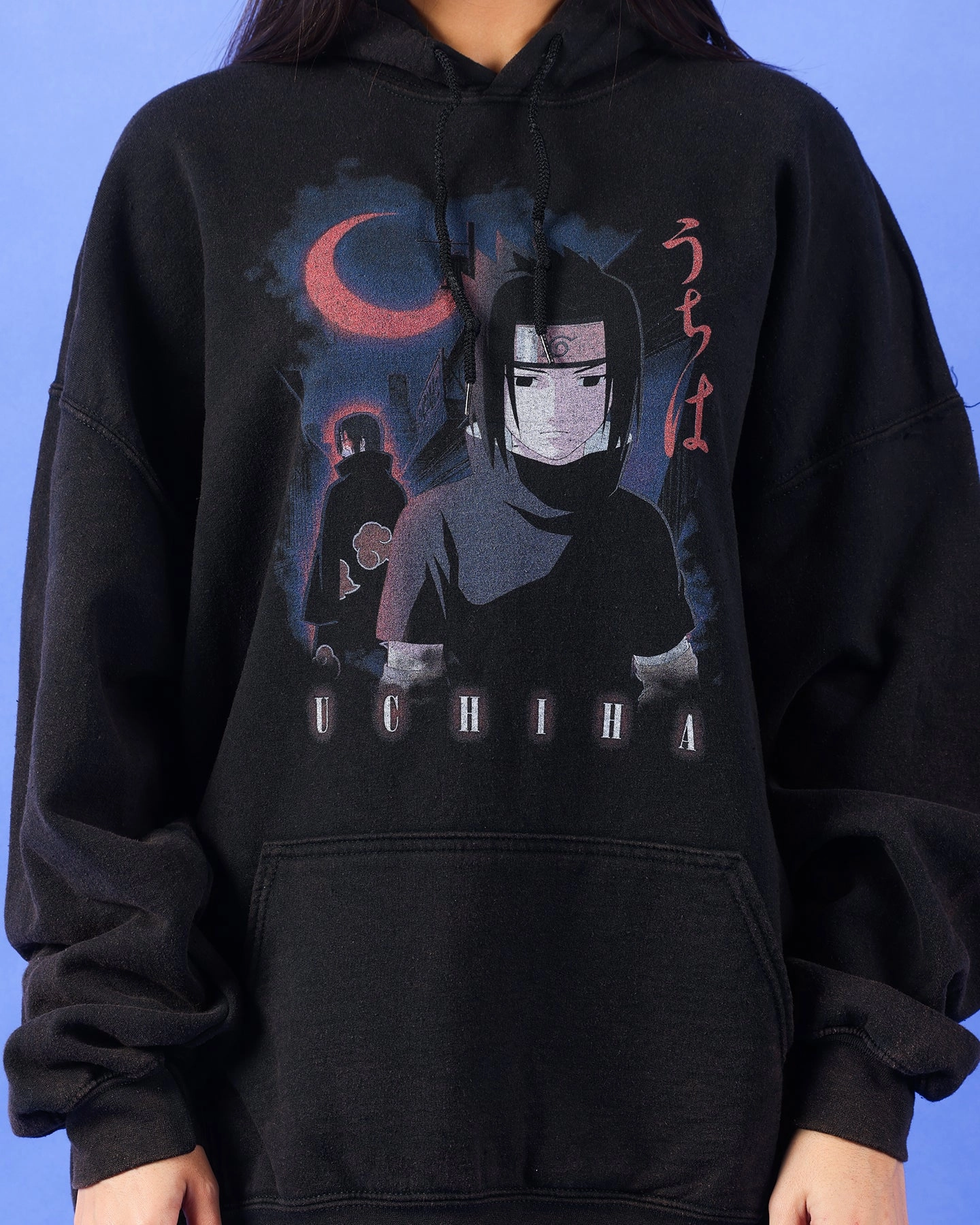 Daily Style Trend Goat Crew X Naruto Uchiha Vintage Hoodie Black Wash