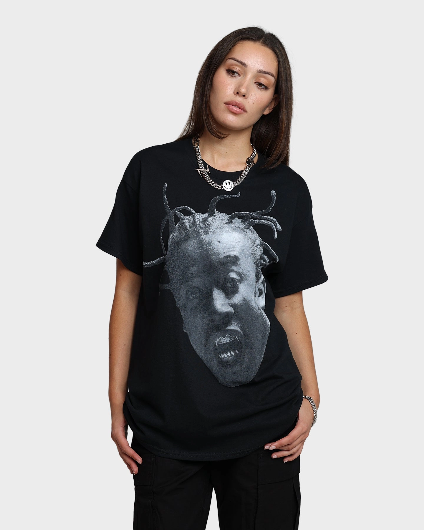Goat Crew X Ol' Dirty Bastard Big Face T-Shirt Black Pre Shrunk Cotton Odor Resistant Treatment