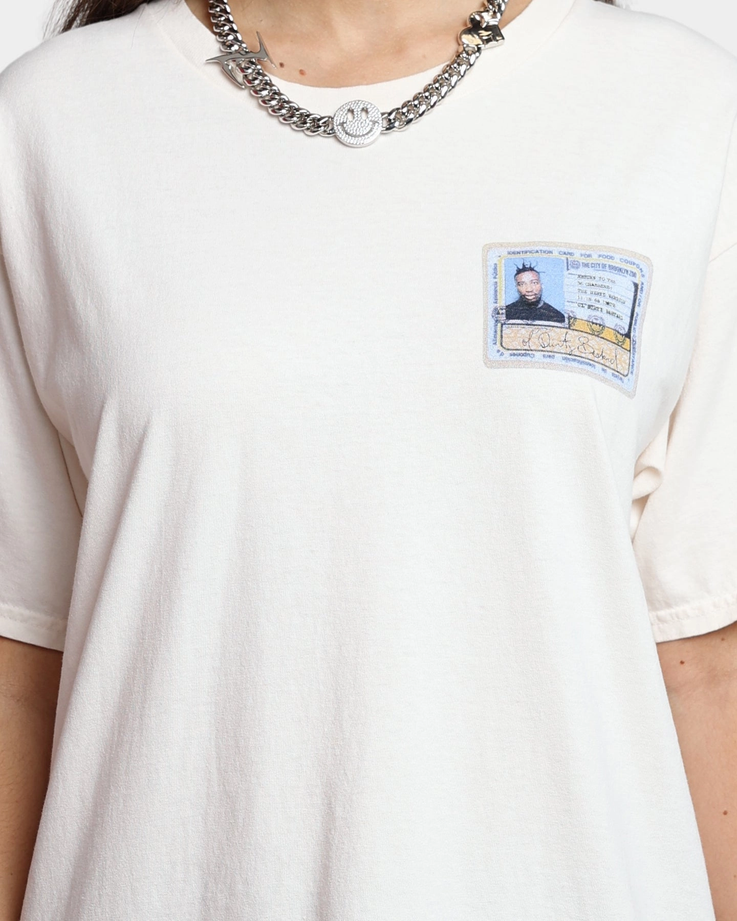 Goat Crew X Ol' Dirty Bastard ID Card Short Sleeve T-Shirt Off White Sleeveless