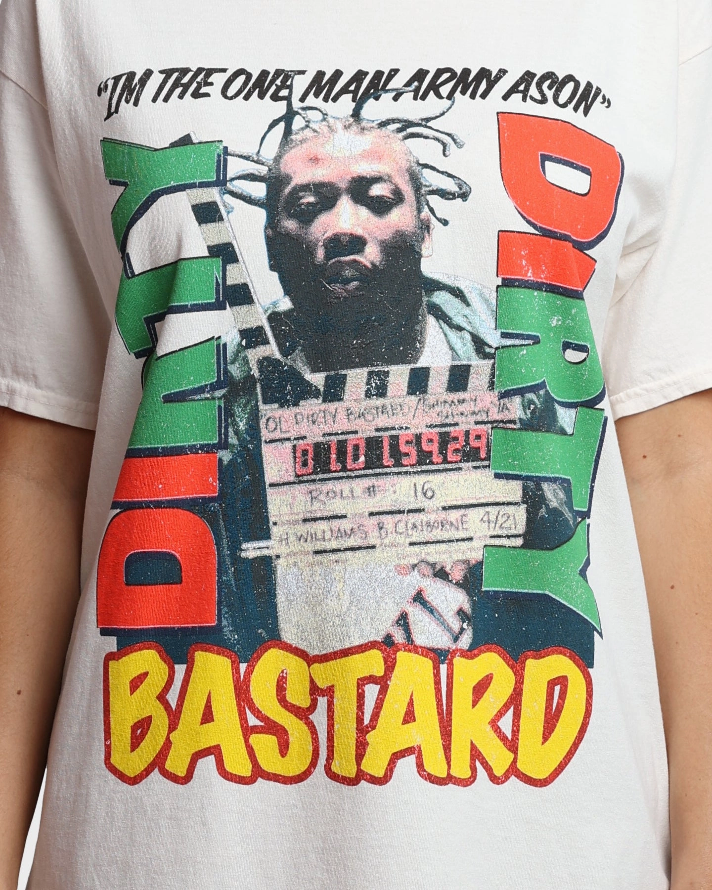 Fun Prints Goat Crew X Ol' Dirty Bastard One Man Army T-Shirt Off White