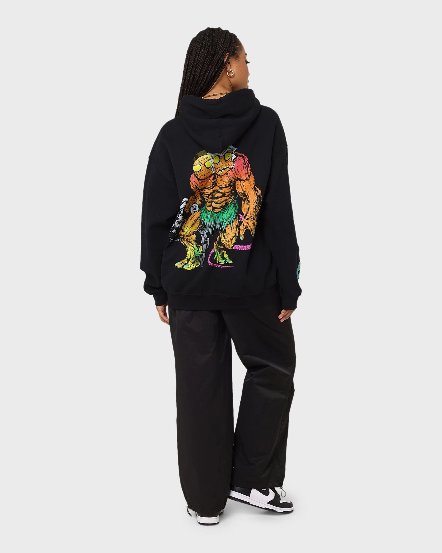 Holiday Wear Elegant and Relaxed Goat Crew X Rick And Morty Beast Hoodie Black