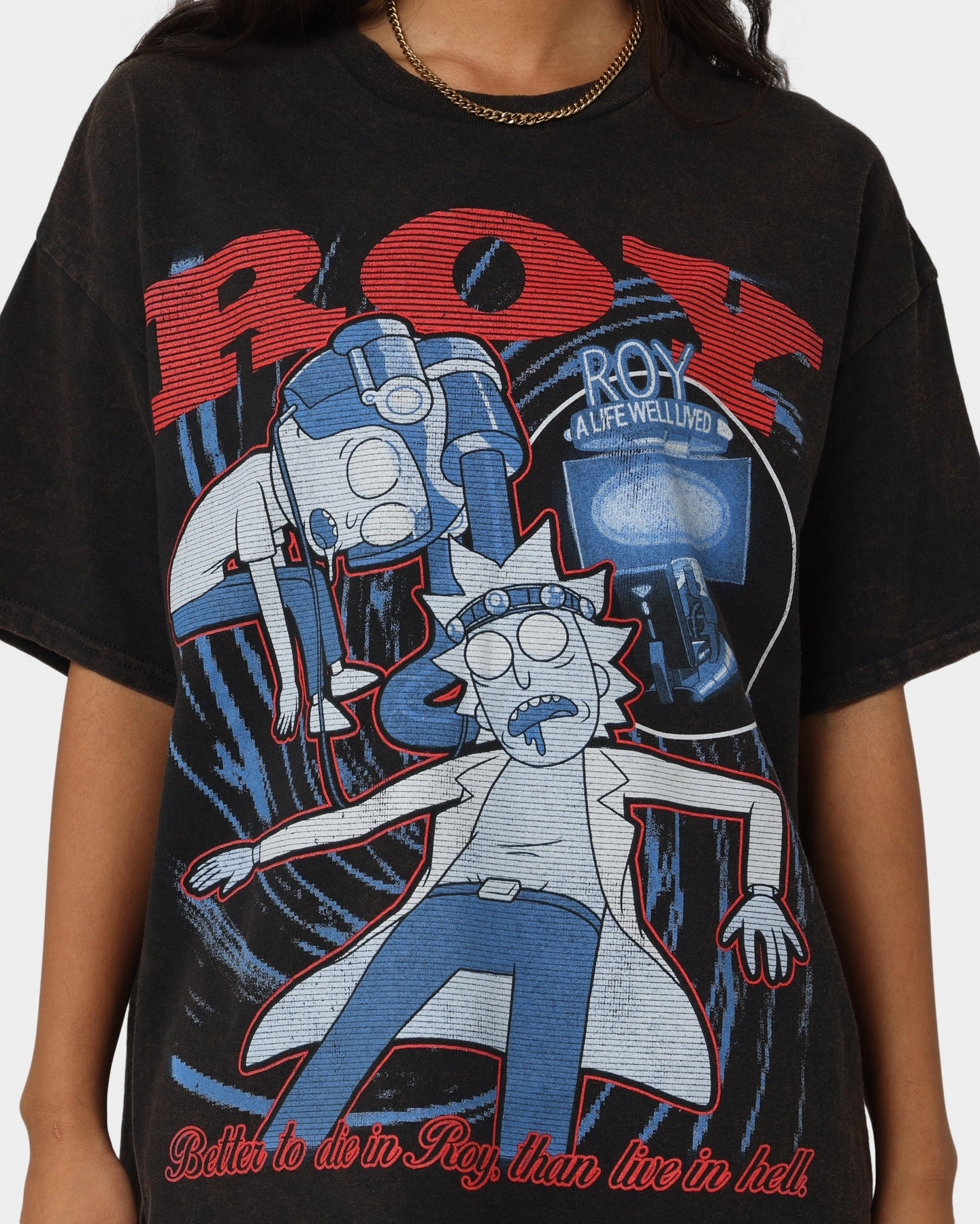 Goat Crew X Rick And Morty Roy Vintage T-Shirt Washed Black Chilly Style