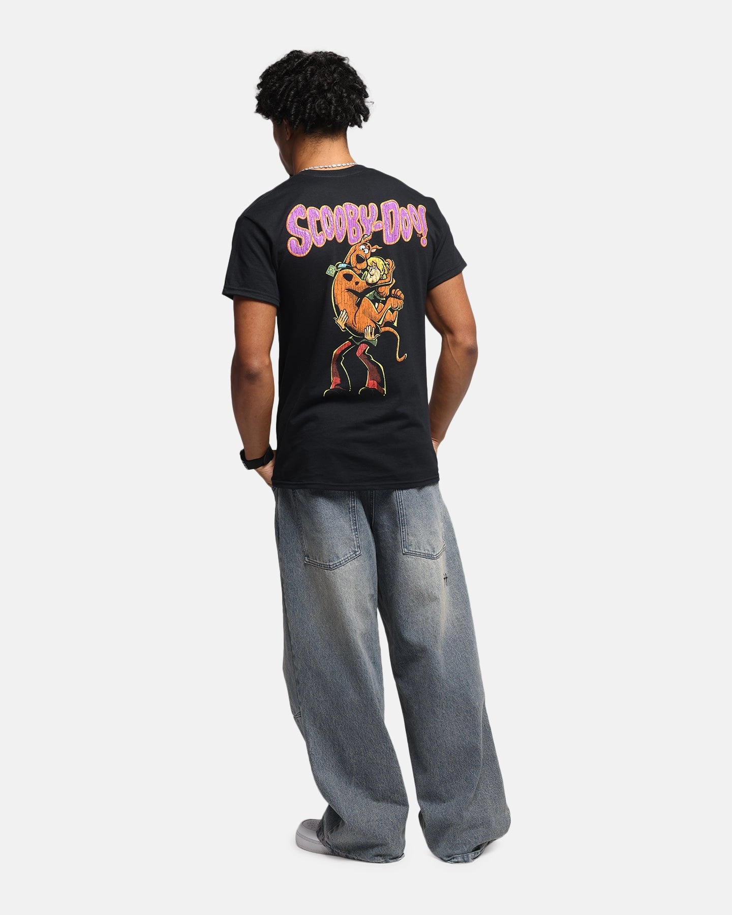 Set In Sleeve Standard Body Fit Goat Crew X Scooby-Doo Green Ghost Vintage T-Shirt Black