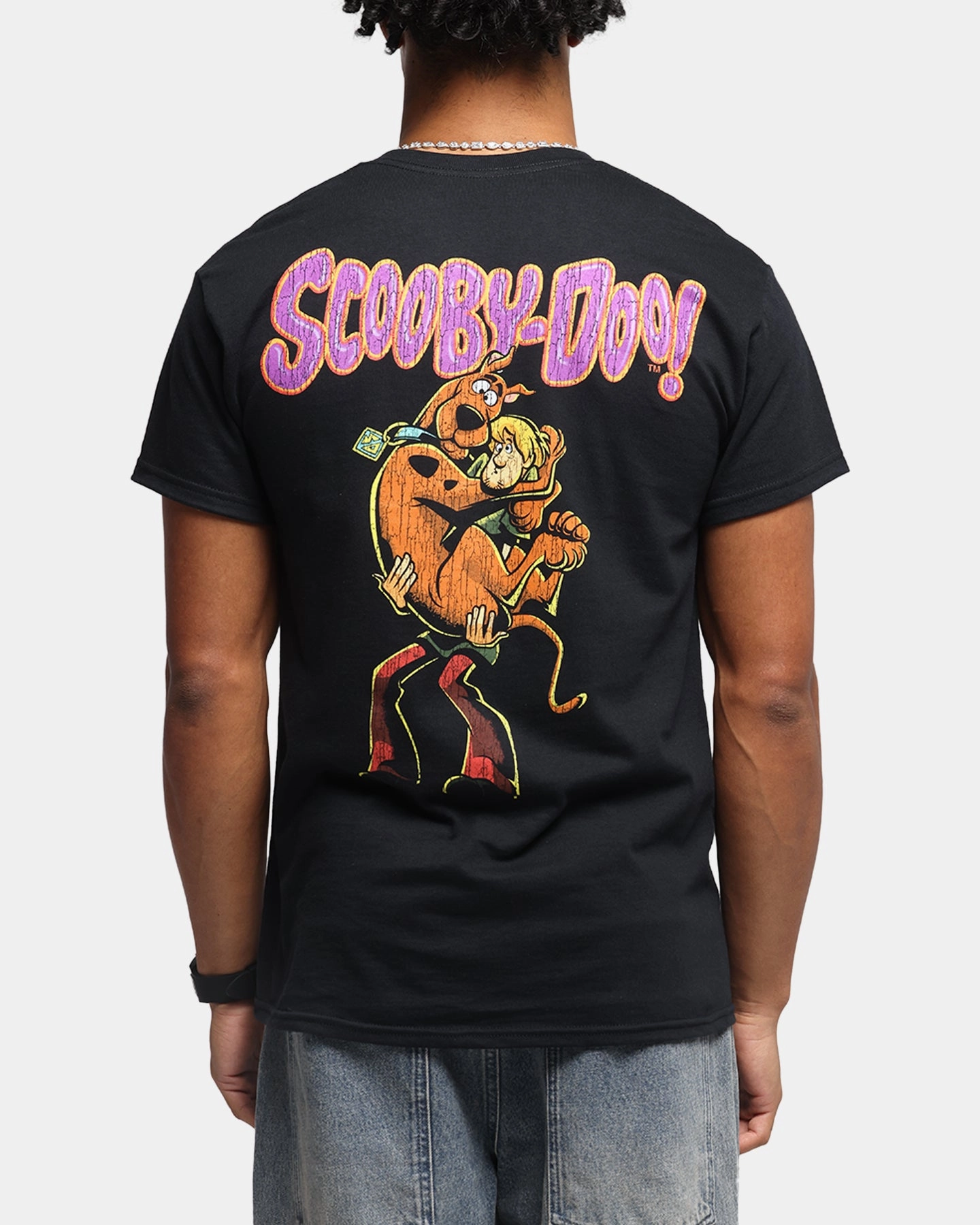 Daily Comfort Style Goat Crew X Scooby-Doo Green Ghost Vintage T-Shirt Black