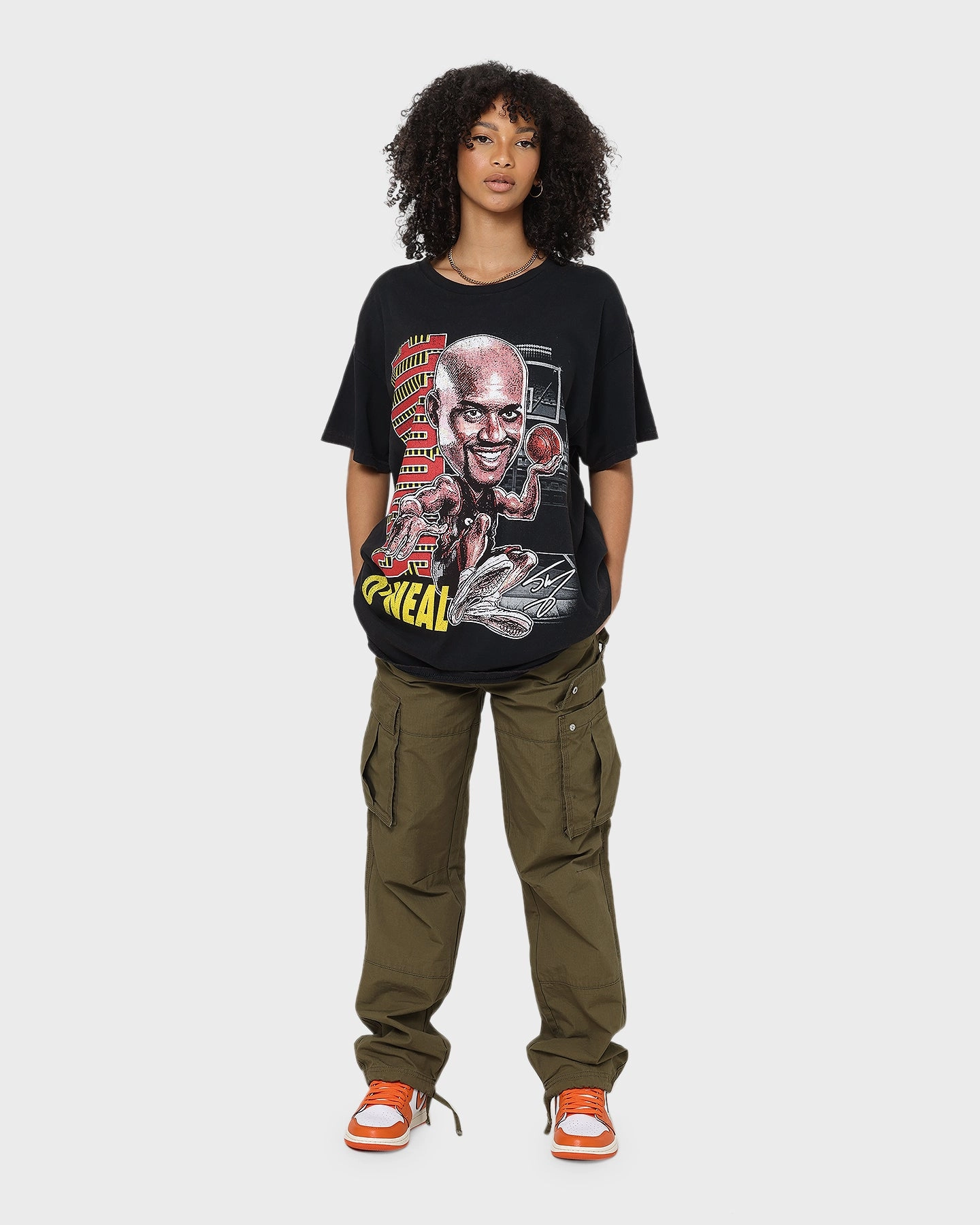 Casual everyday wear Goat Crew X Shaq Man of Steel Vintage T-Shirt Washed Black