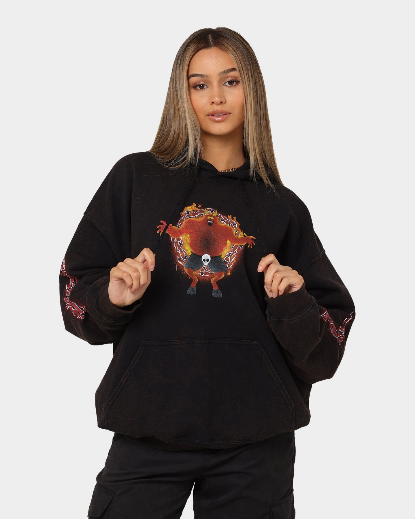 Adaptable Smart Layering Goat Crew X South Park Satan Vintage Hoodie Black Wash