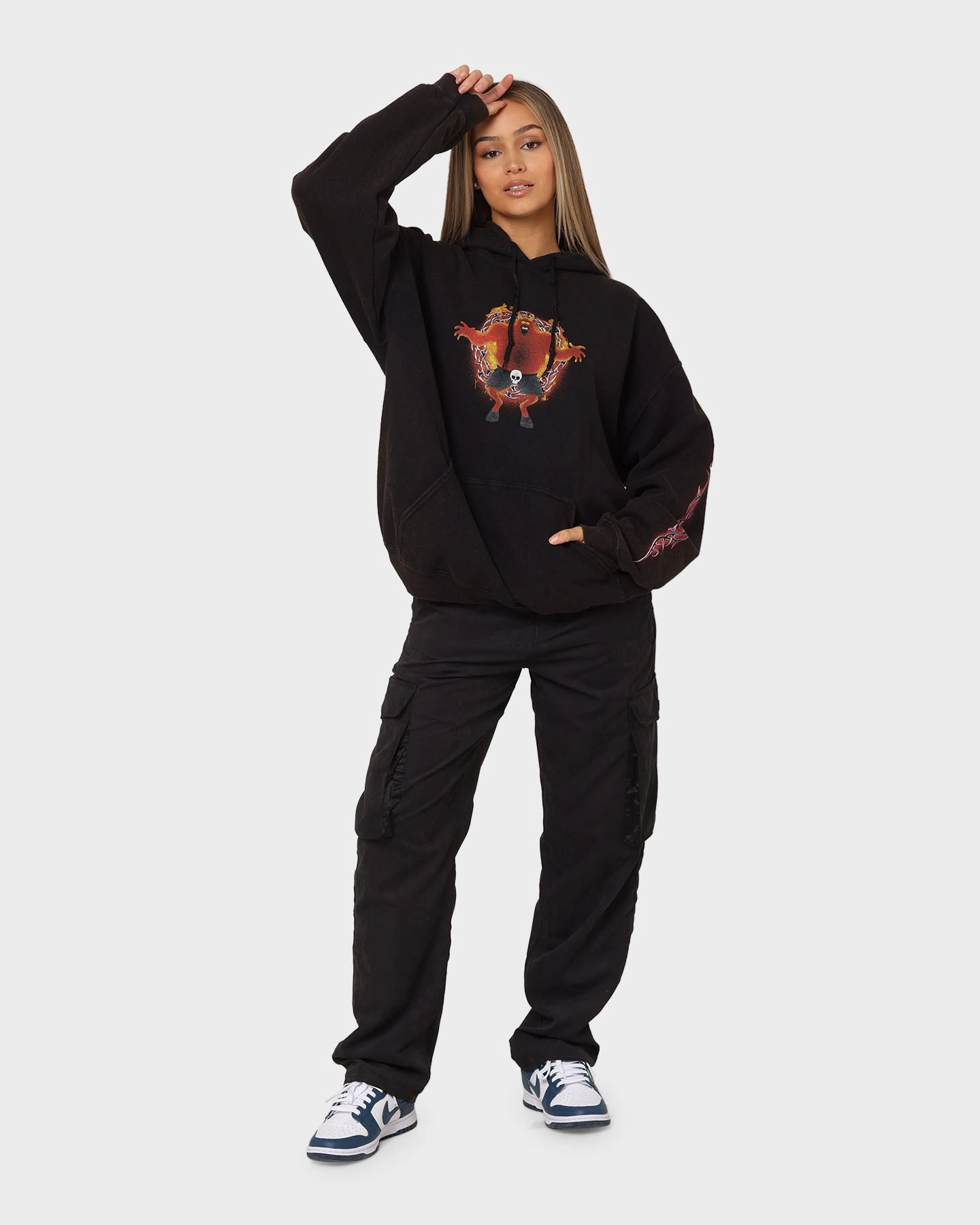 Goat Crew X South Park Satan Vintage Hoodie Black Wash MoistureWickingFabric vacation wear