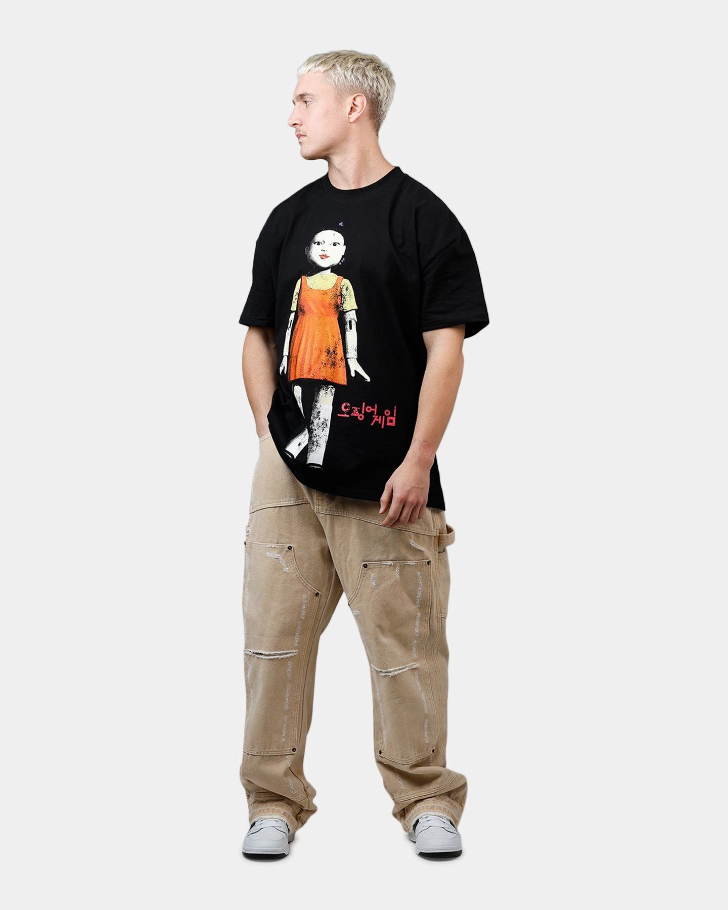 Goat Crew X Squid Game Young-Hee Vintage T-Shirt Black Functional Wear Durable Colorfast Finish