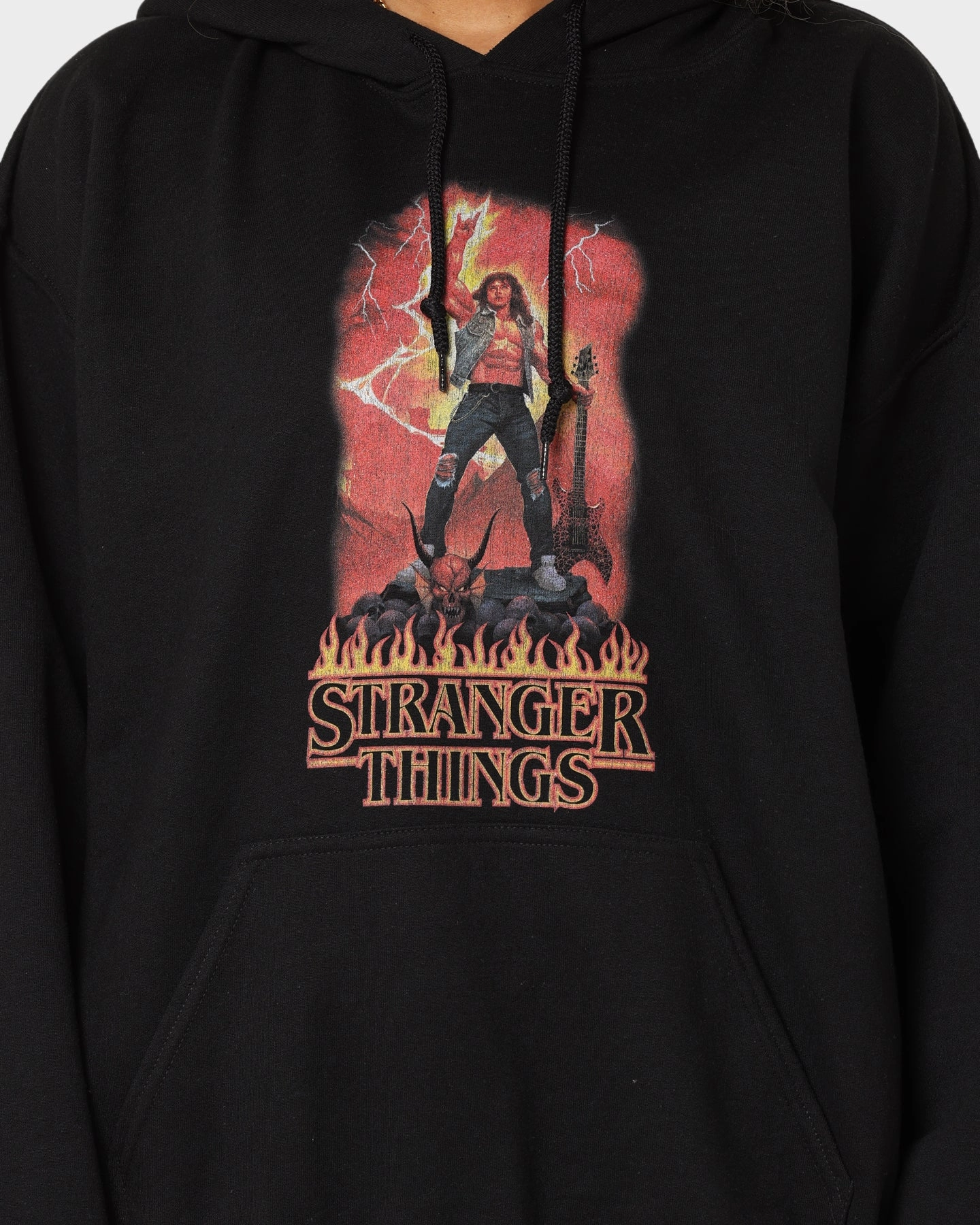Goat Crew X Stranger Things Metal Hoodie Black Easy Wear Look